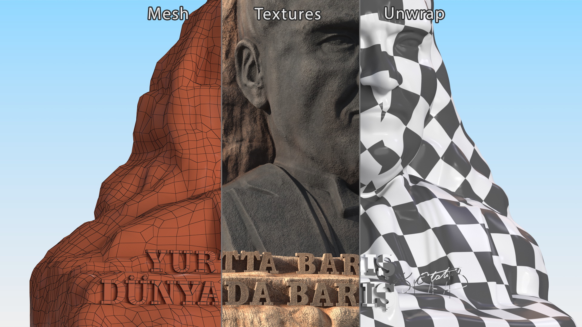 3D Ataturk Mask Monument