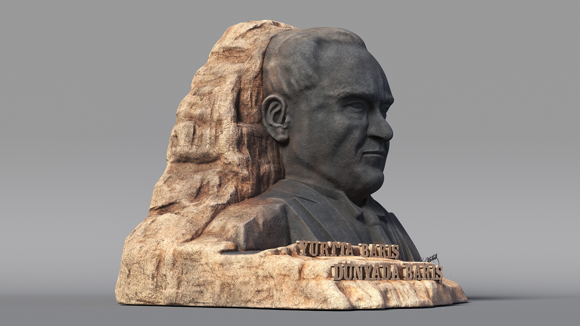 3D Ataturk Mask Monument