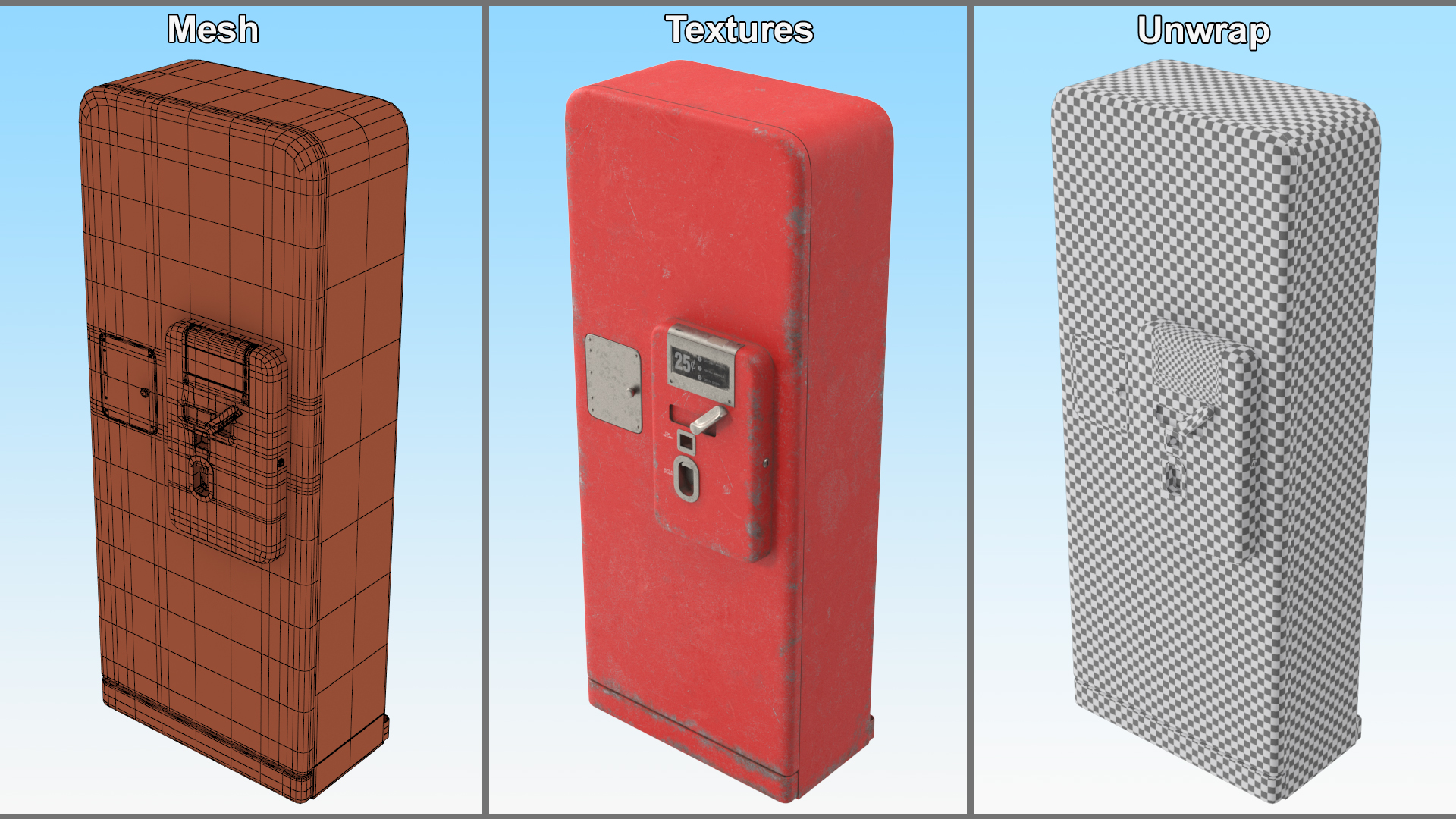 3D model Vintage Aged Coke Bottle Vending Machine