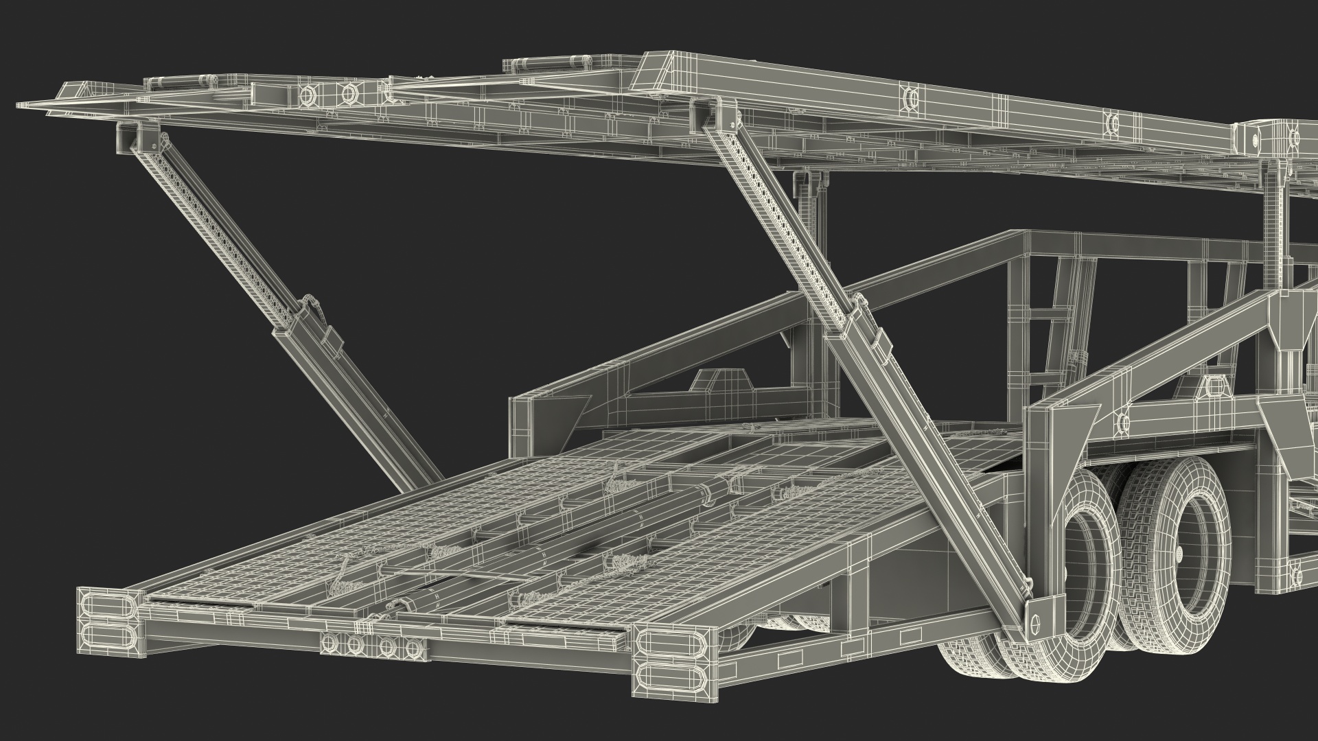 Mack Anthem Truck with Sun Valley Car Carrier Rigged 3D