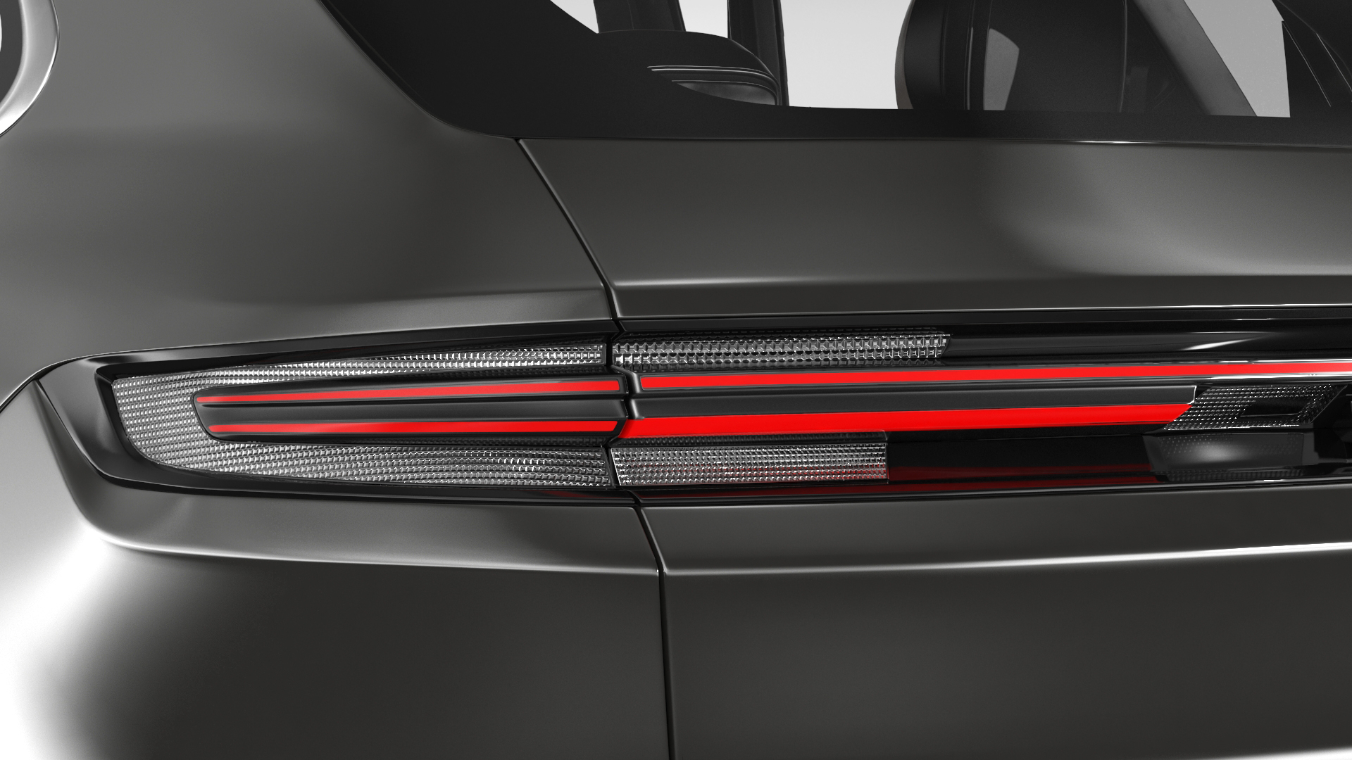 3D model 2024 Porsche Cayenne E-Hybrid Gray Rigged for Cinema 4D