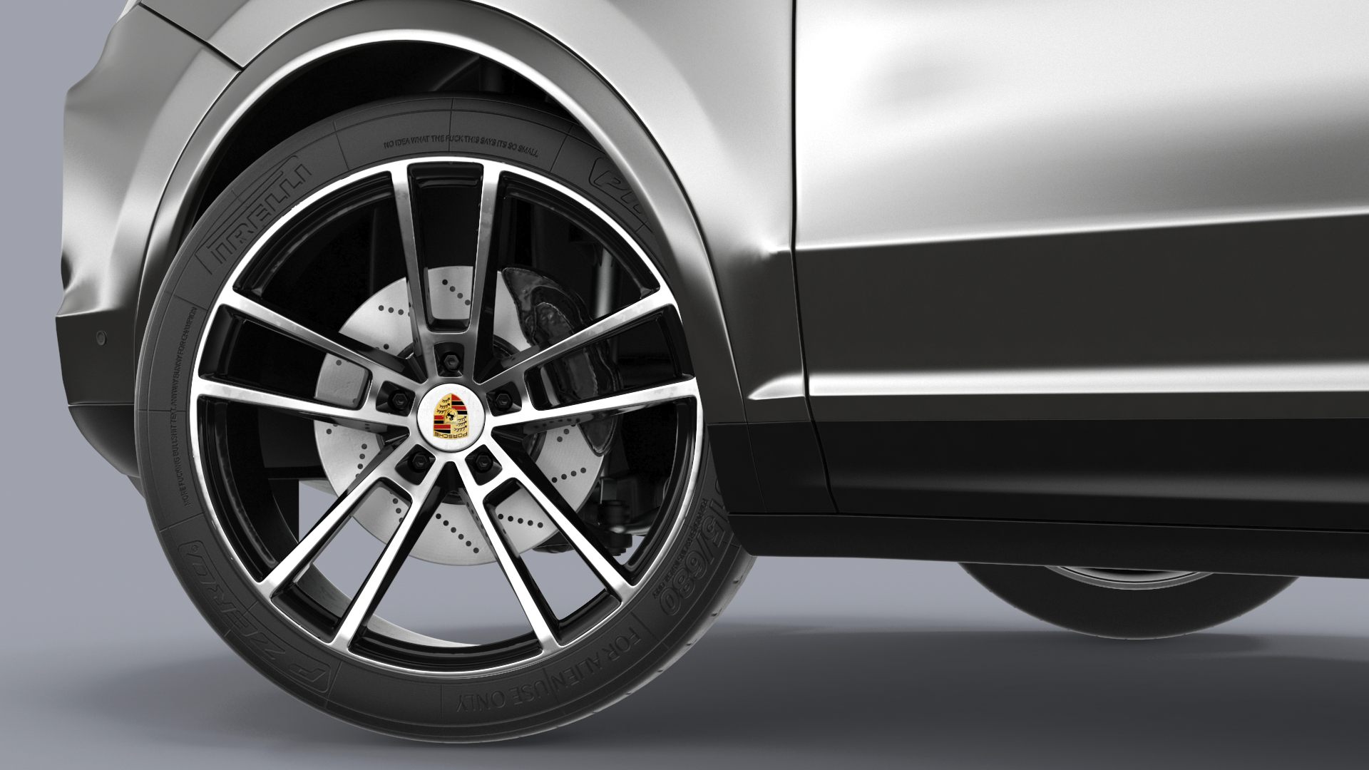 3D model 2024 Porsche Cayenne E-Hybrid Gray Rigged for Cinema 4D