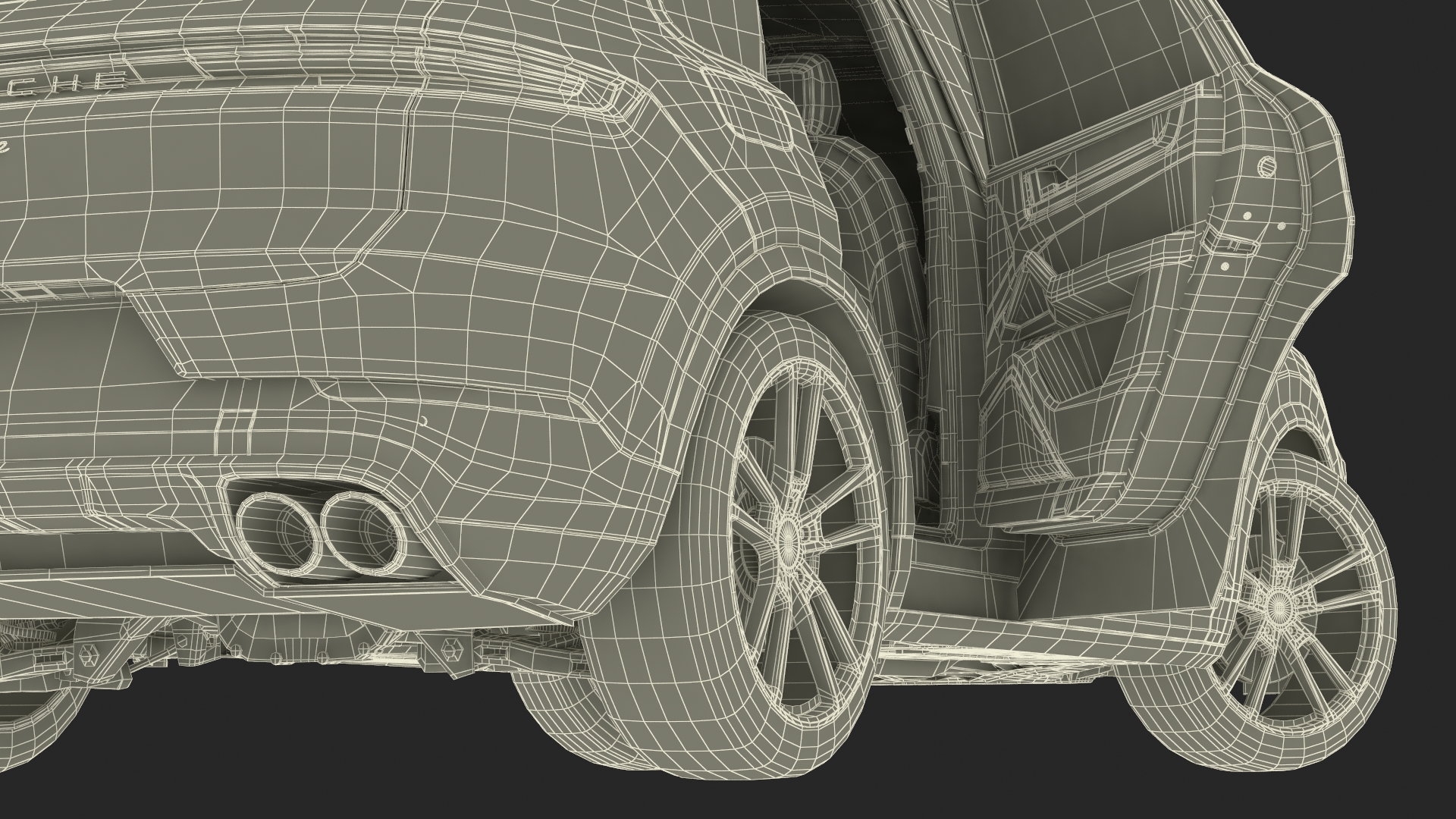 3D model 2024 Porsche Cayenne E-Hybrid Gray Rigged for Cinema 4D