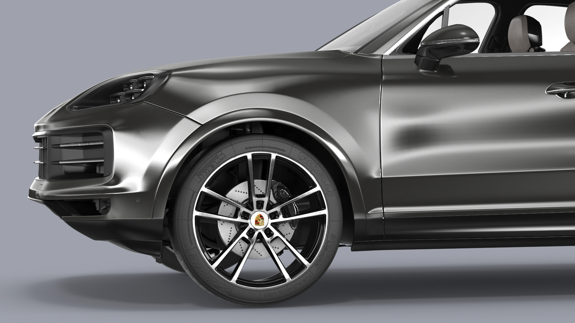 3D model 2024 Porsche Cayenne E-Hybrid Gray Rigged for Cinema 4D