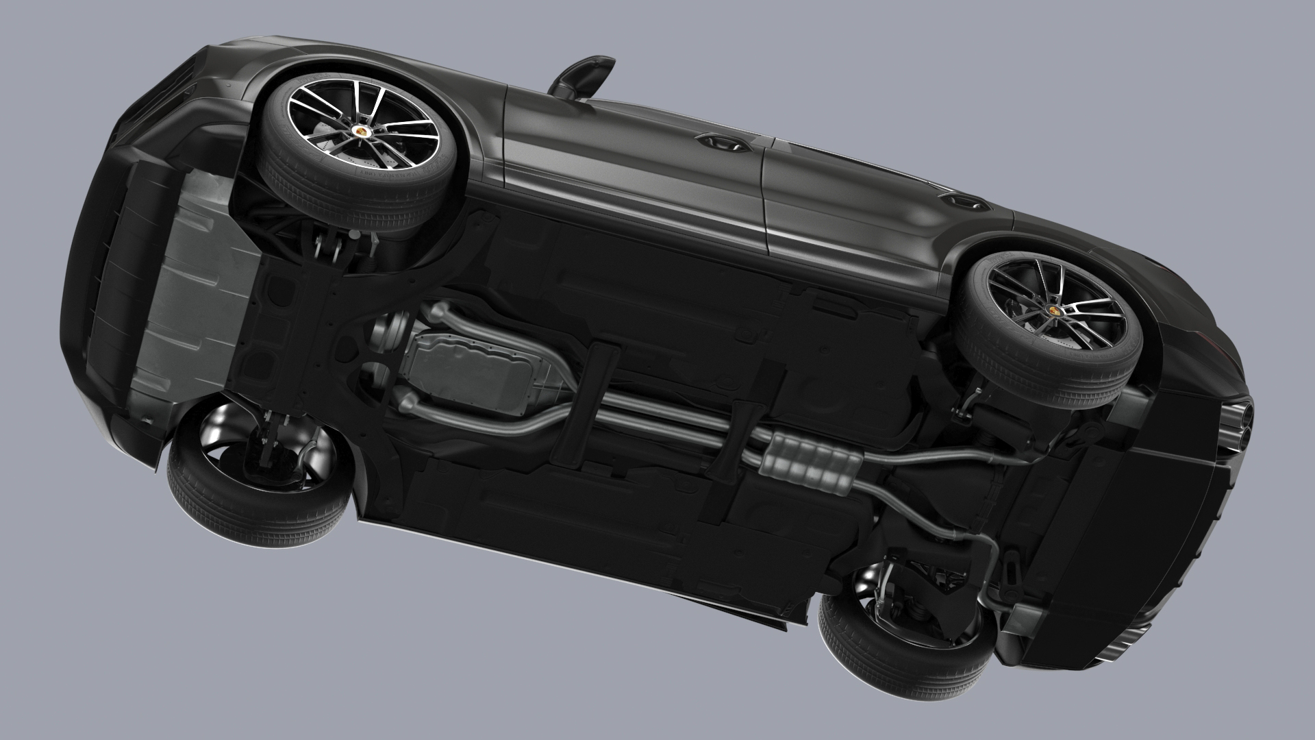 3D model 2024 Porsche Cayenne E-Hybrid Gray Rigged for Cinema 4D