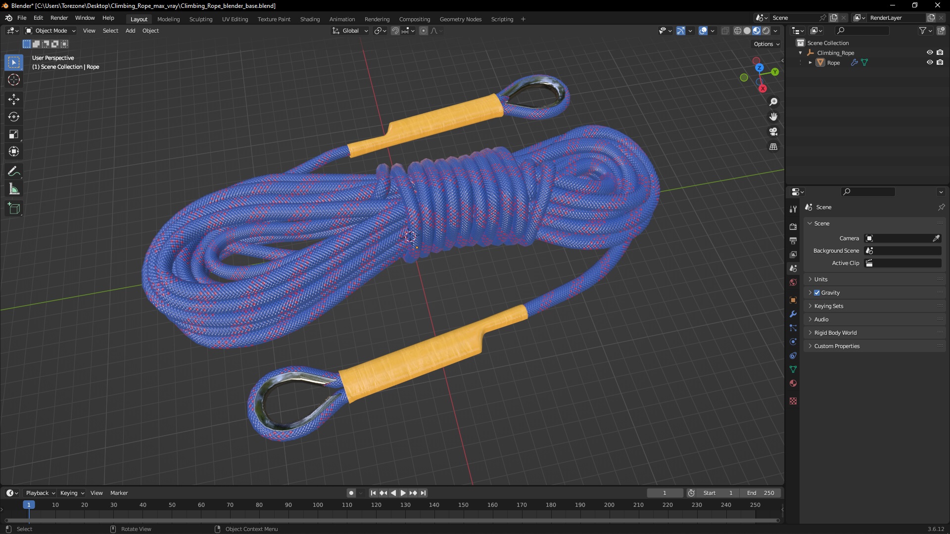 3D Climbing Rope model