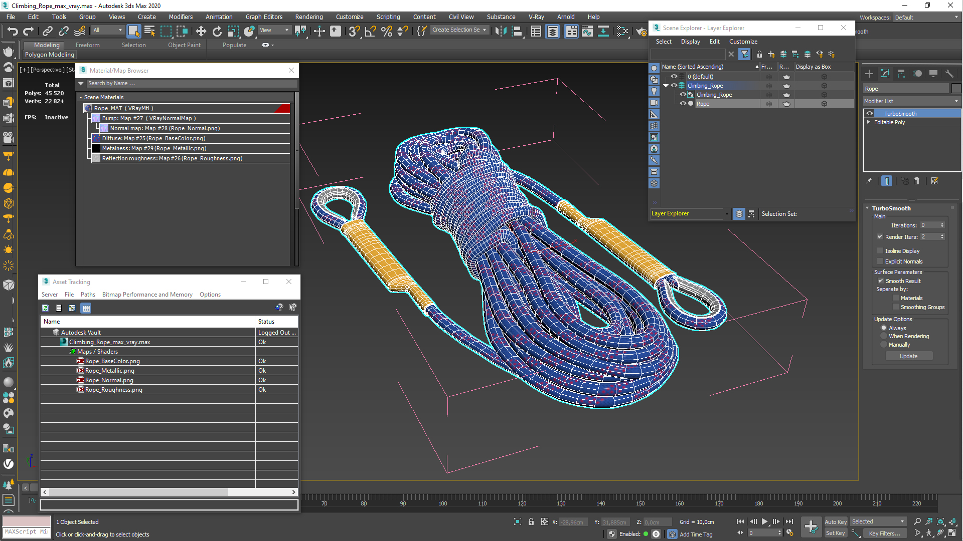 3D Climbing Rope model