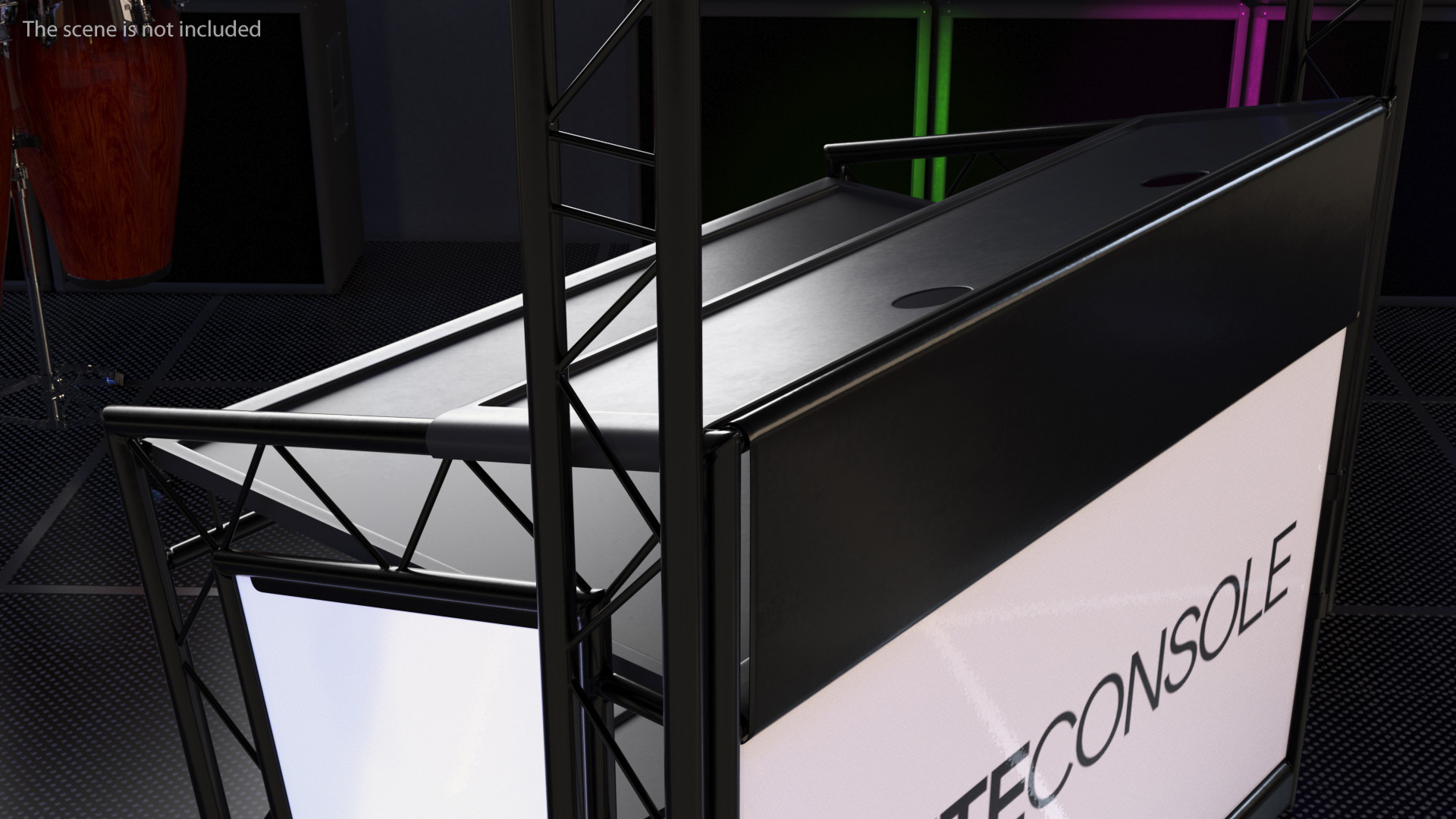 3D model Lite Console Black Mobile DJ Stand Booth Desk