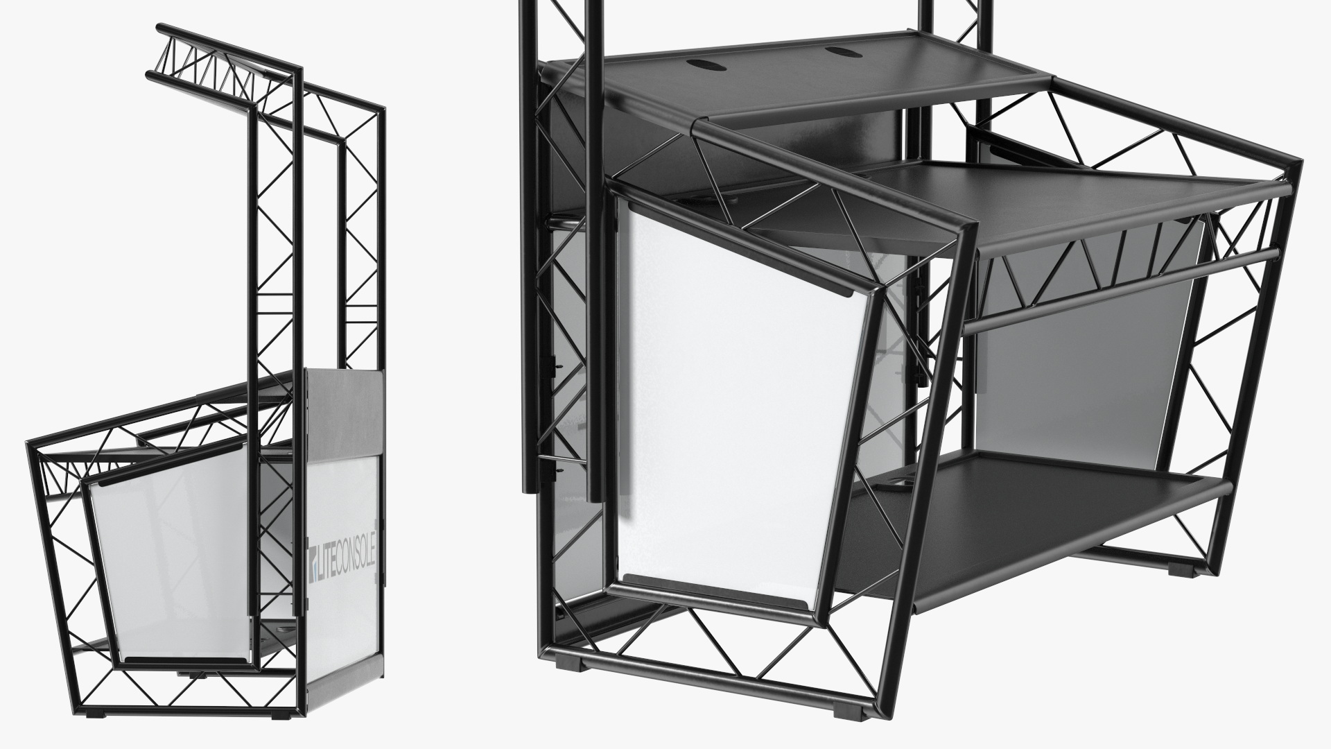 3D model Lite Console Black Mobile DJ Stand Booth Desk