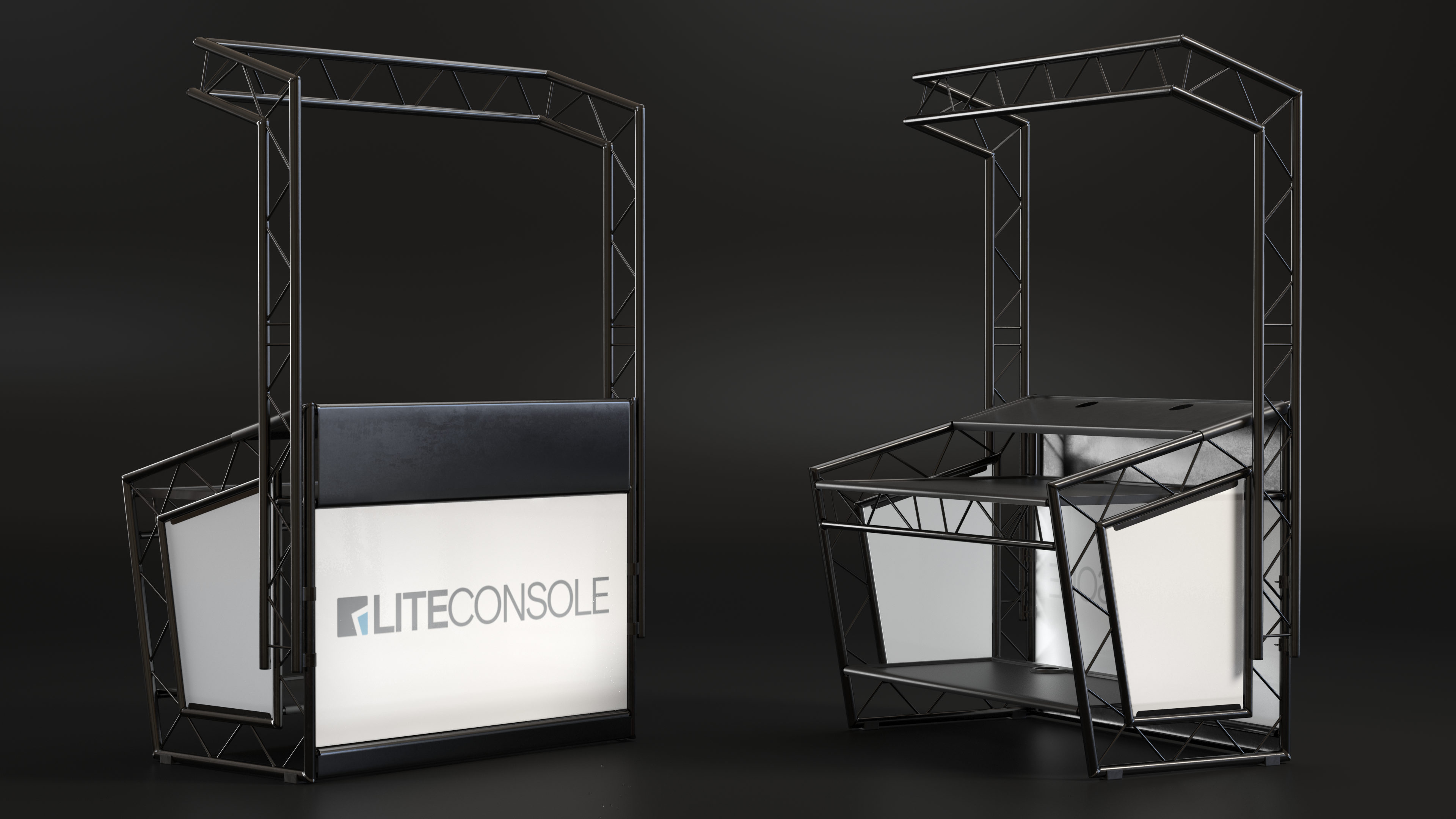 Lite Console Mobile DJ Stand Booth Desk, view 10
