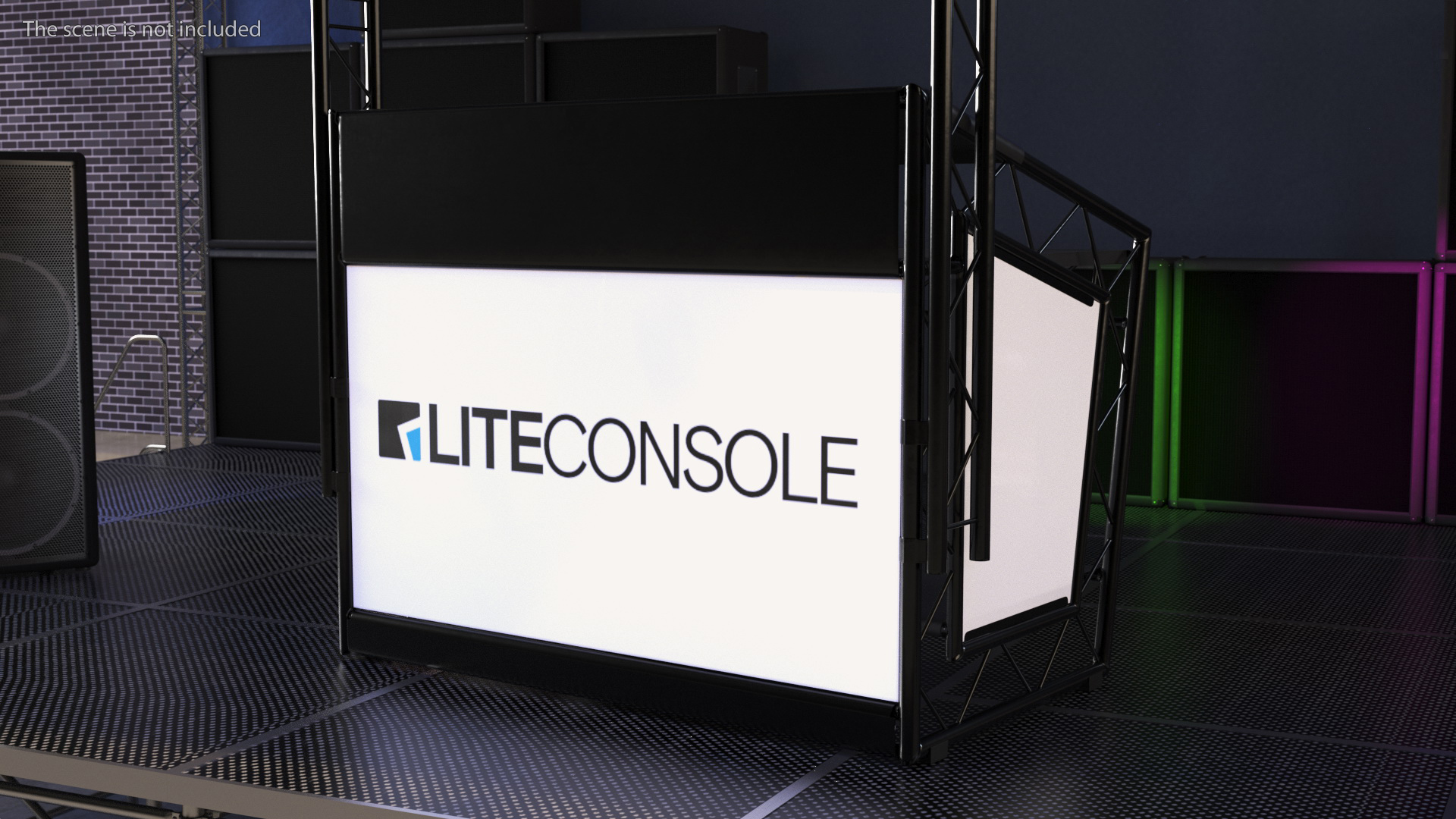 3D model Lite Console Black Mobile DJ Stand Booth Desk