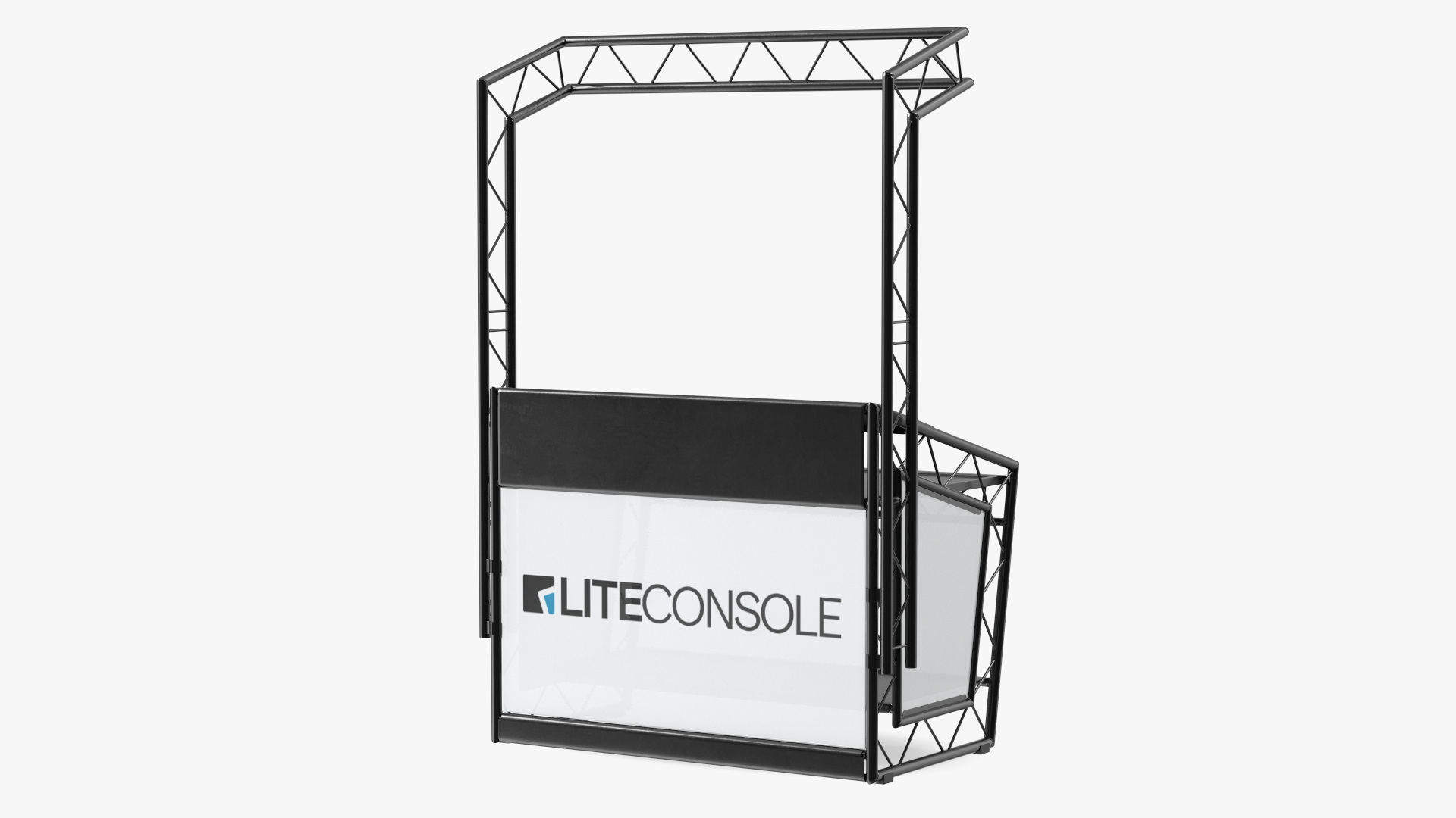 3D model Lite Console Black Mobile DJ Stand Booth Desk