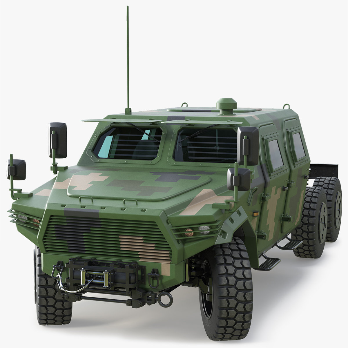 Military Chassis Truck with Bare Frame Pixel Rigged - view 12
