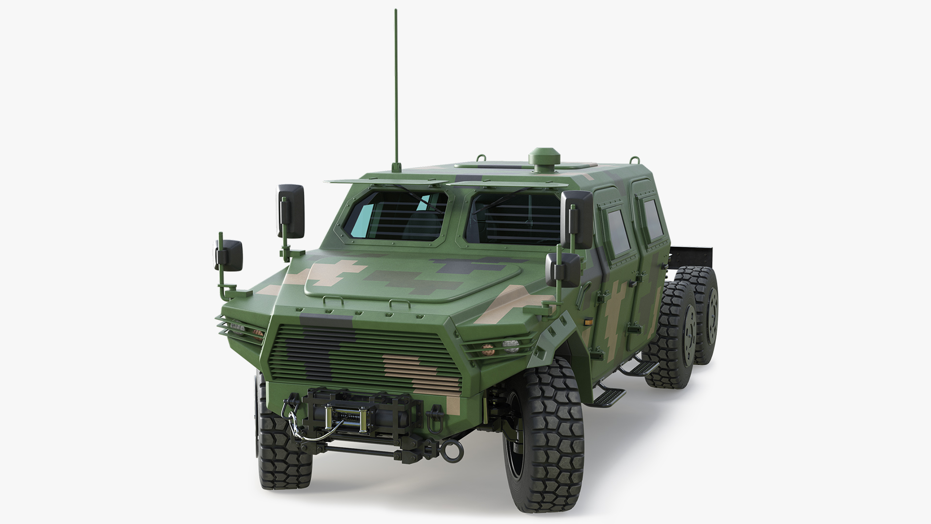 Military Chassis Truck with Bare Frame Pixel Rigged 3D model preview
