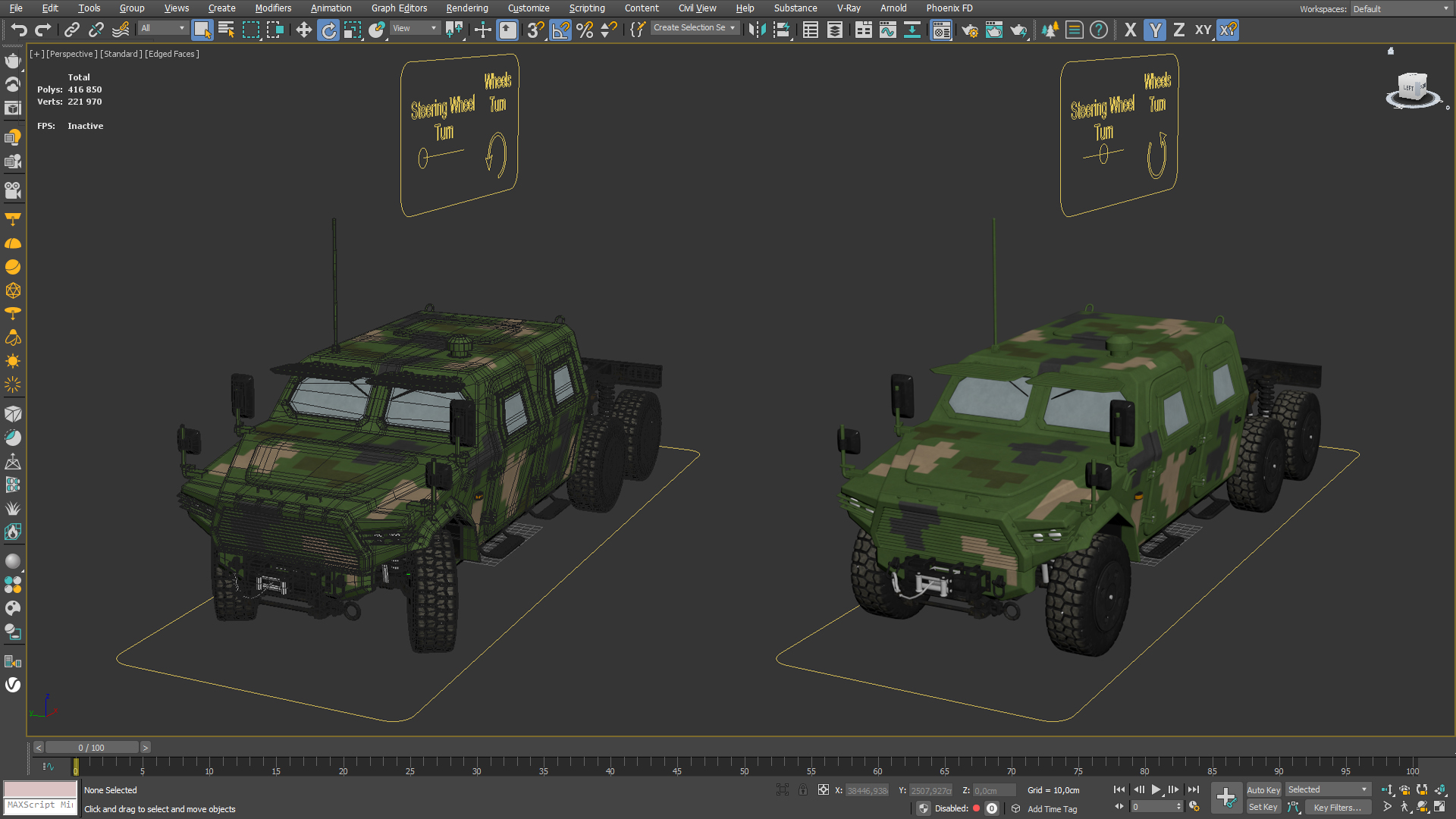 Military Chassis Truck with Bare Frame Pixel Rigged - view 11