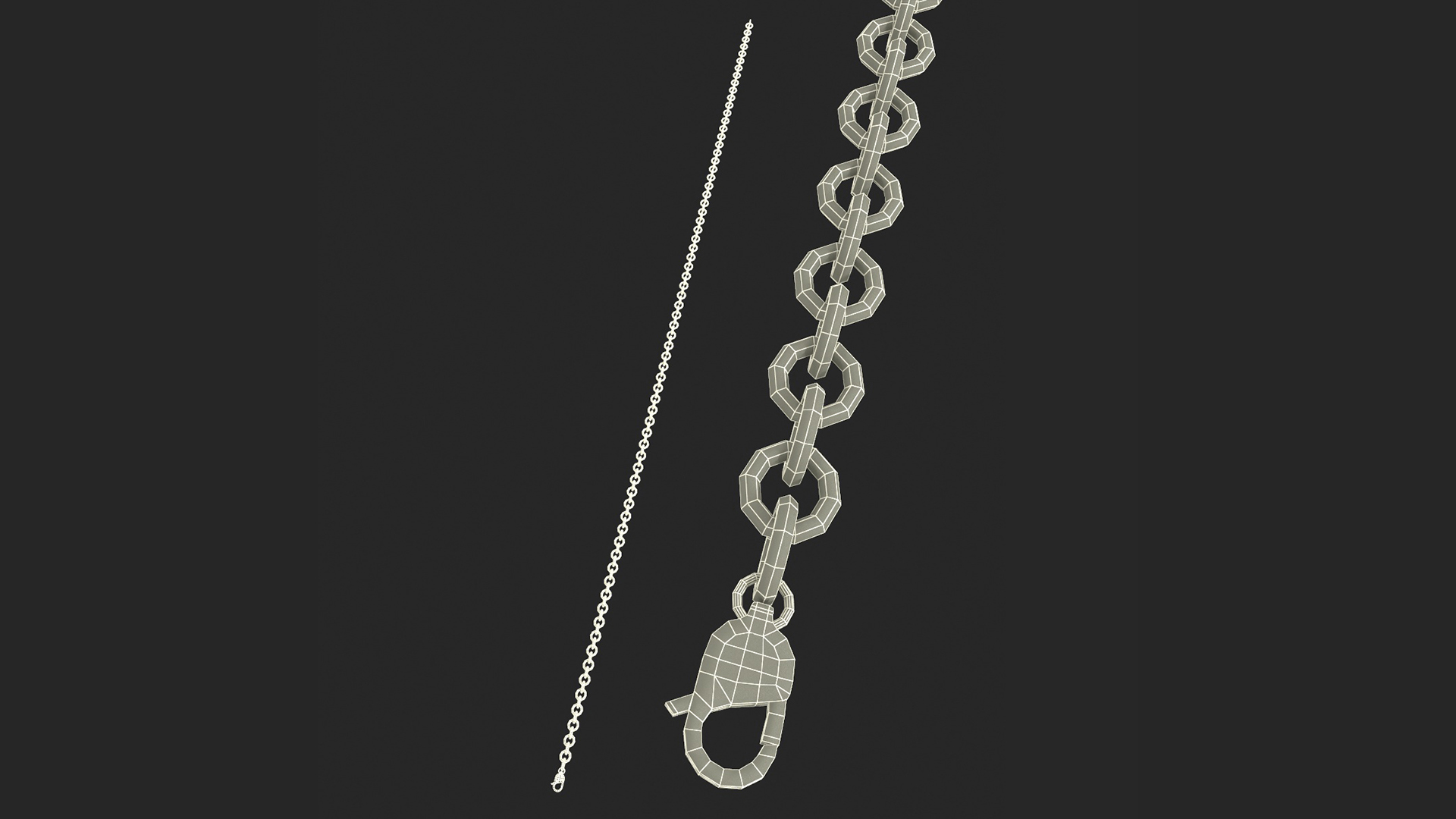 3D Golden Cable Chain model
