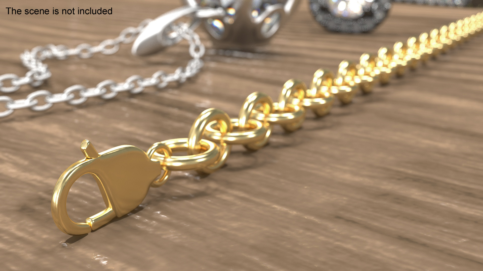 3D Golden Cable Chain model