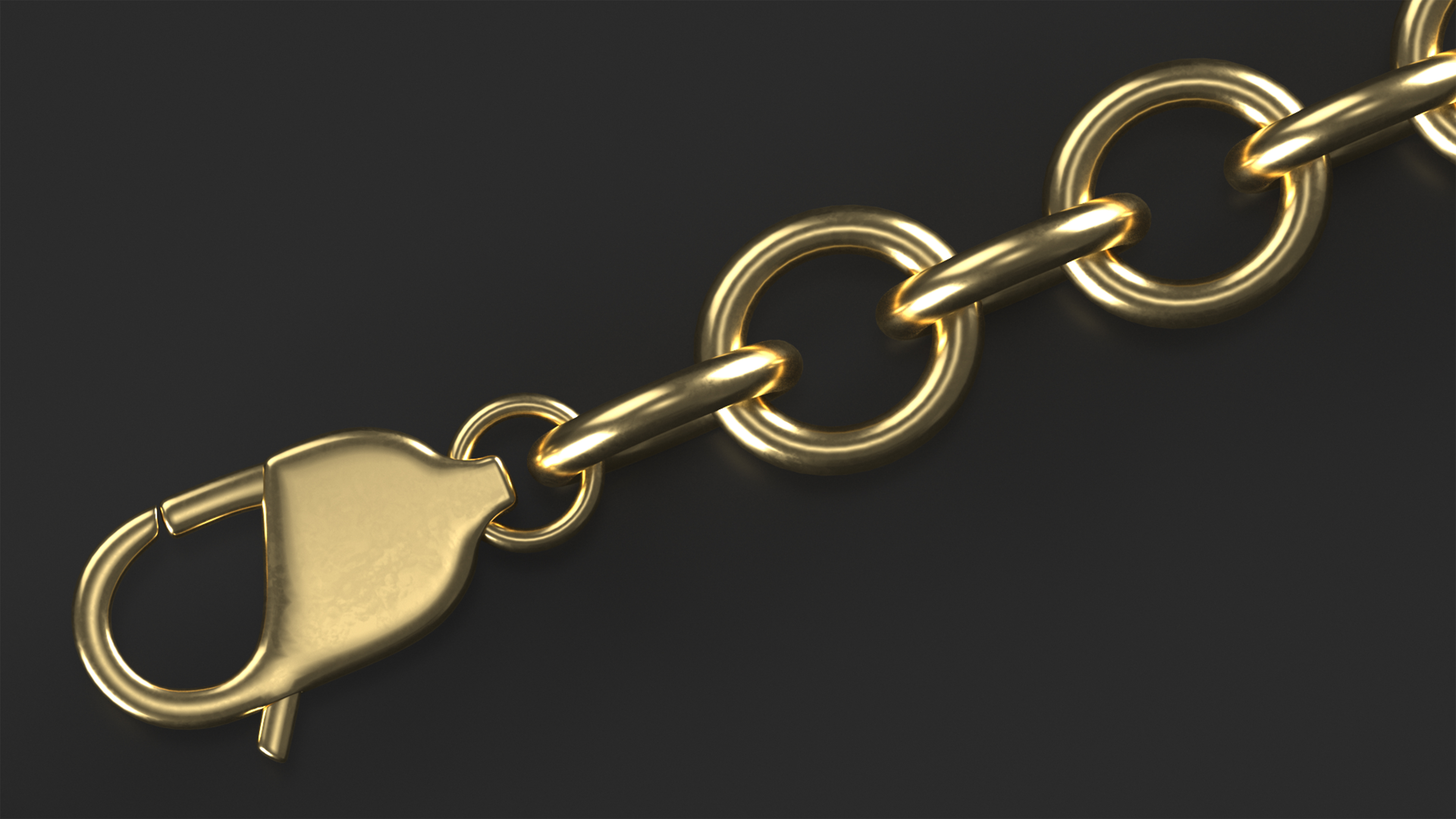 3D Golden Cable Chain model
