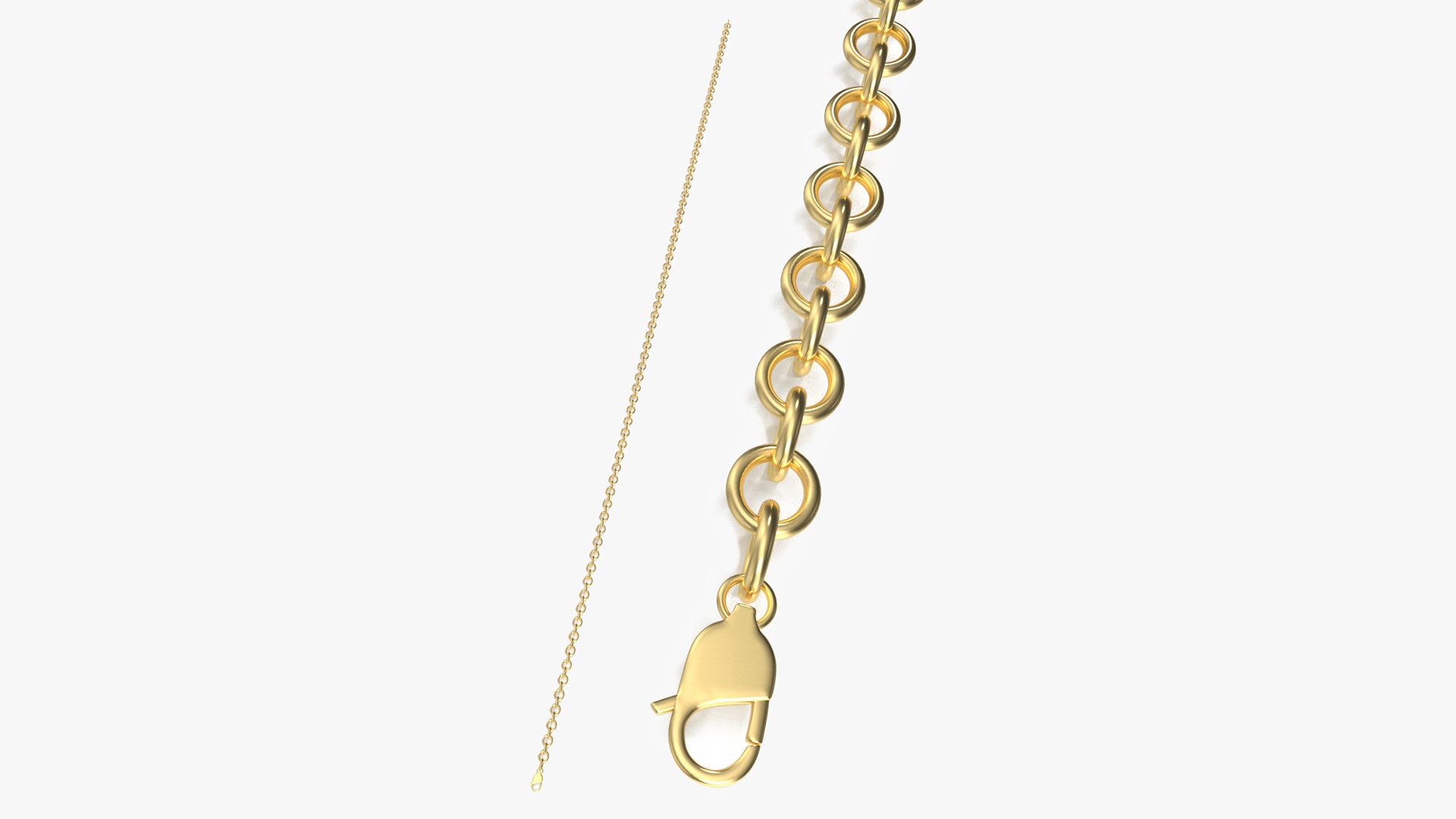 3D Golden Cable Chain model