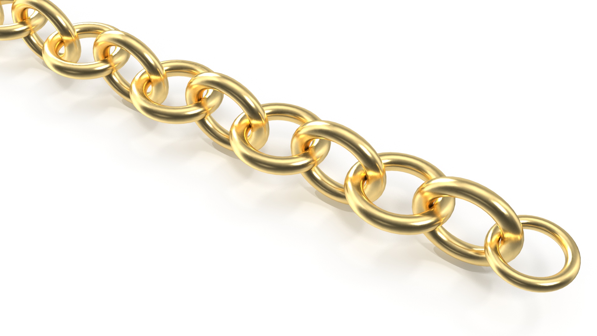 3D Golden Cable Chain model