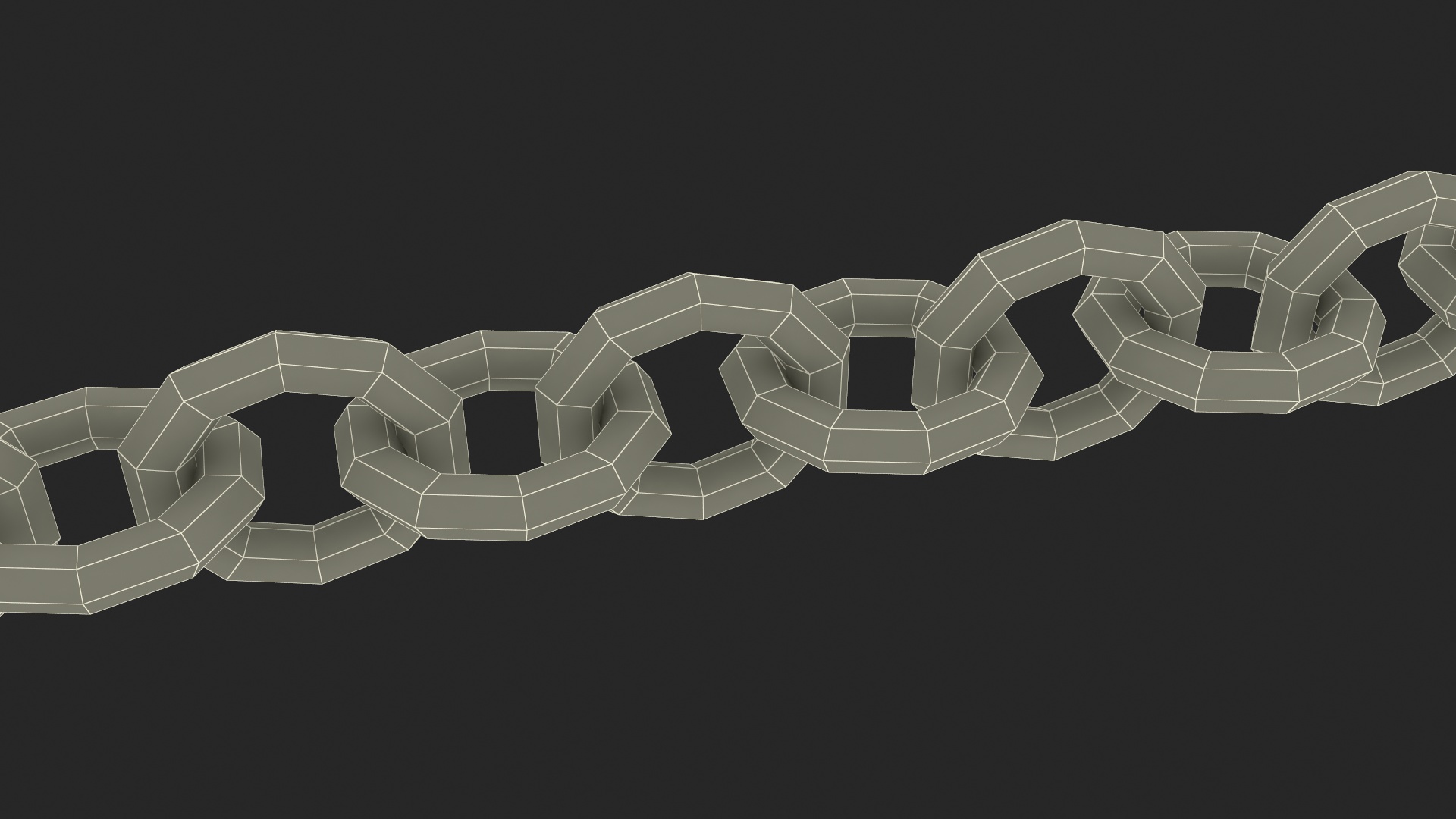 3D Golden Cable Chain model