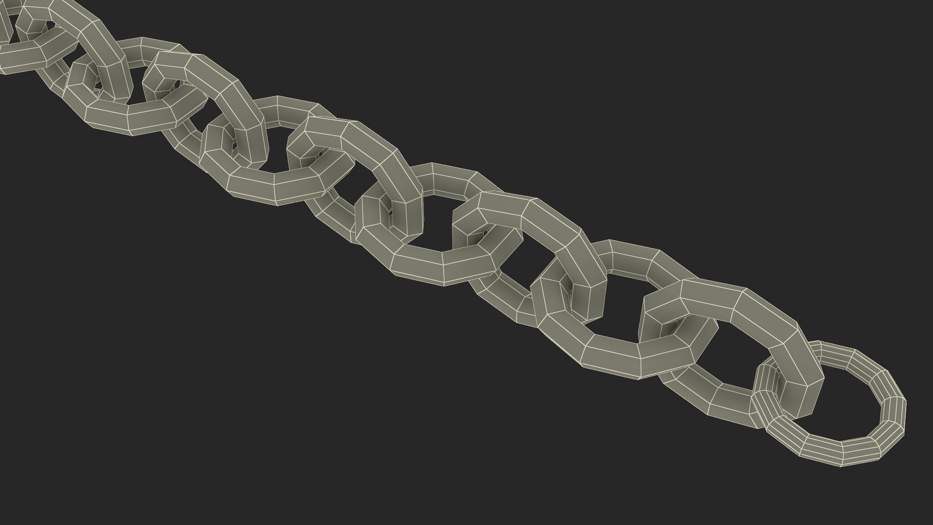 3D Golden Cable Chain model