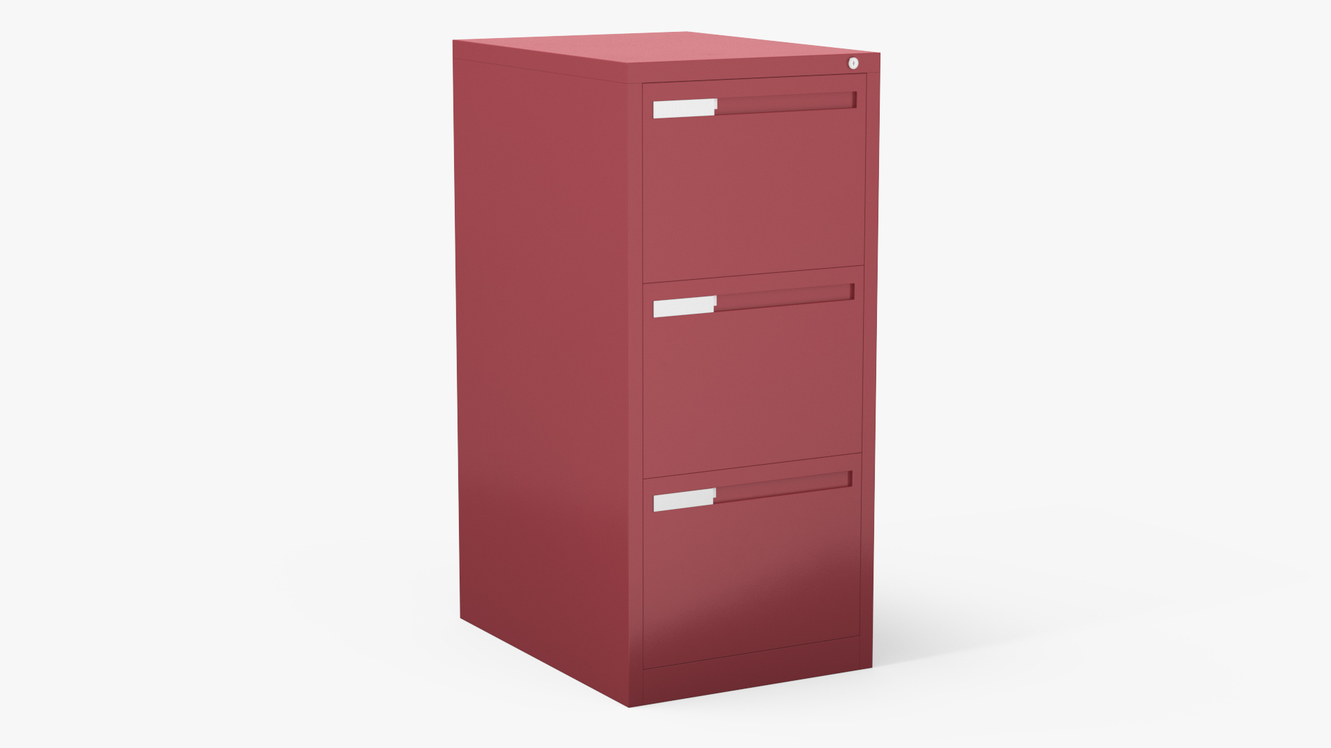 Filing Cabinet 3 Drawer Red 3D