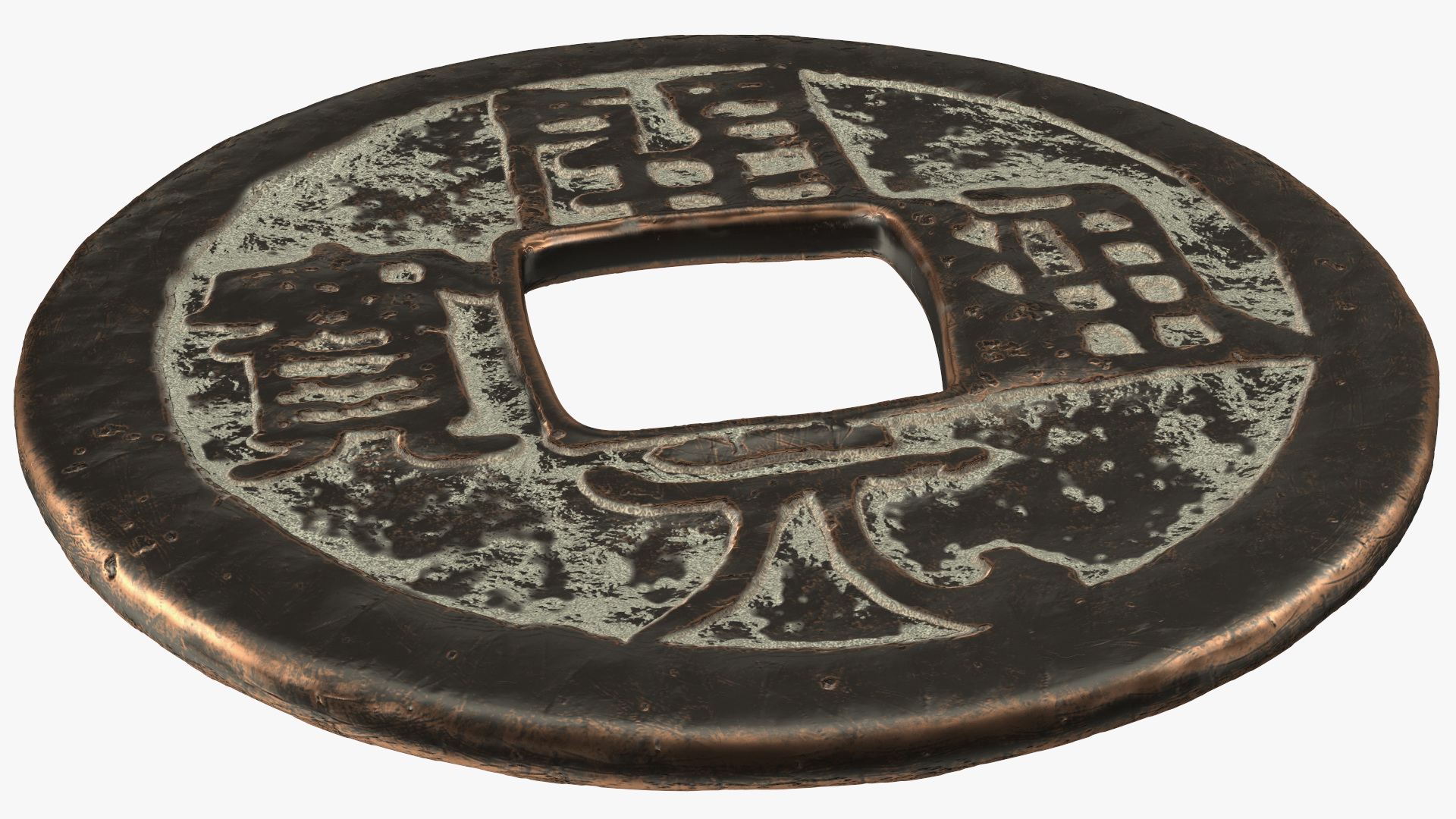 3D model Chinese Coin Dynasty Kai Yuan Tong Bao Copper