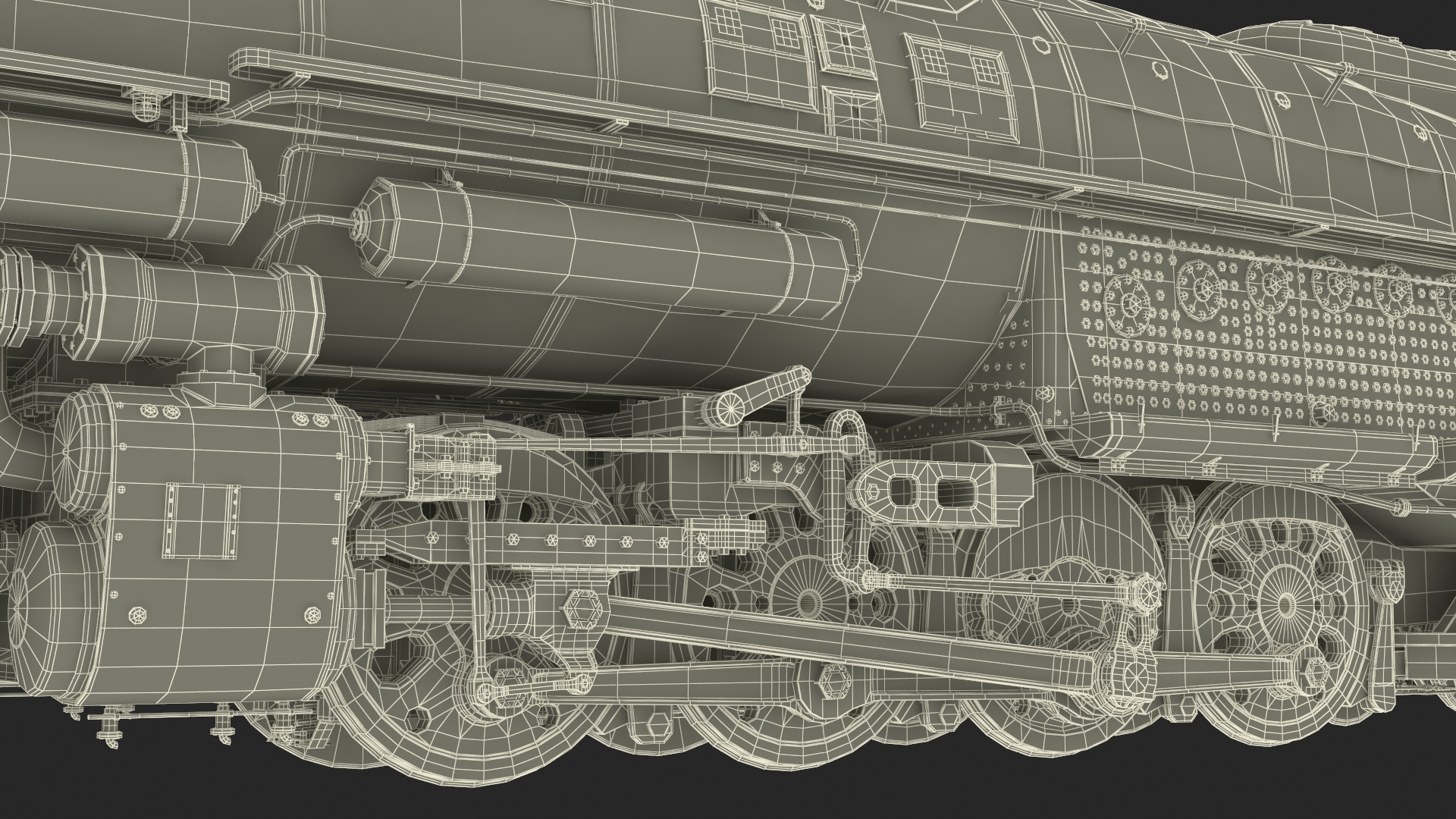 3D Locomotive Big Boy with Trailed Tender model