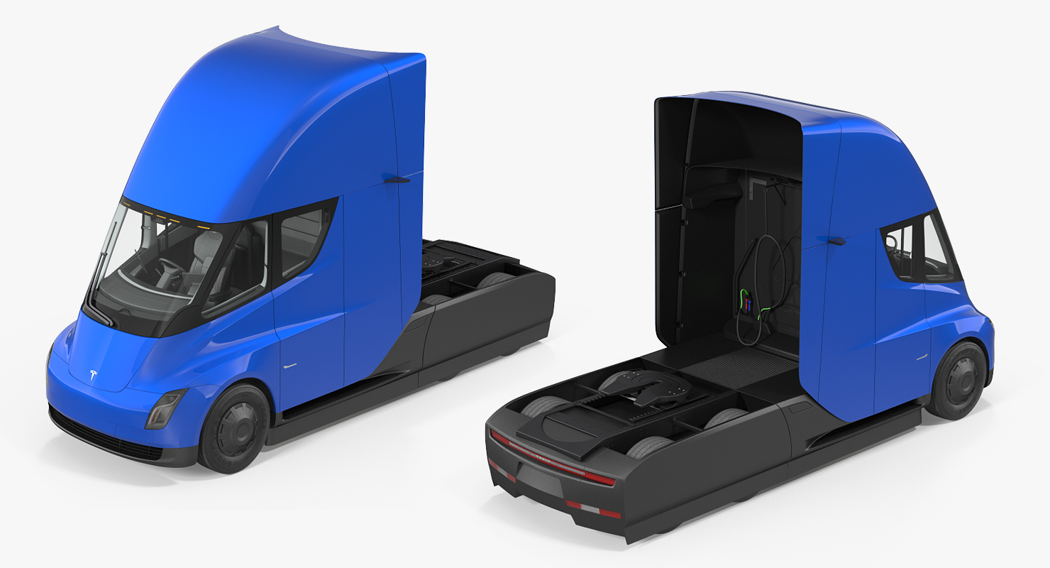 3D Tesla Semi Truck Rigged model