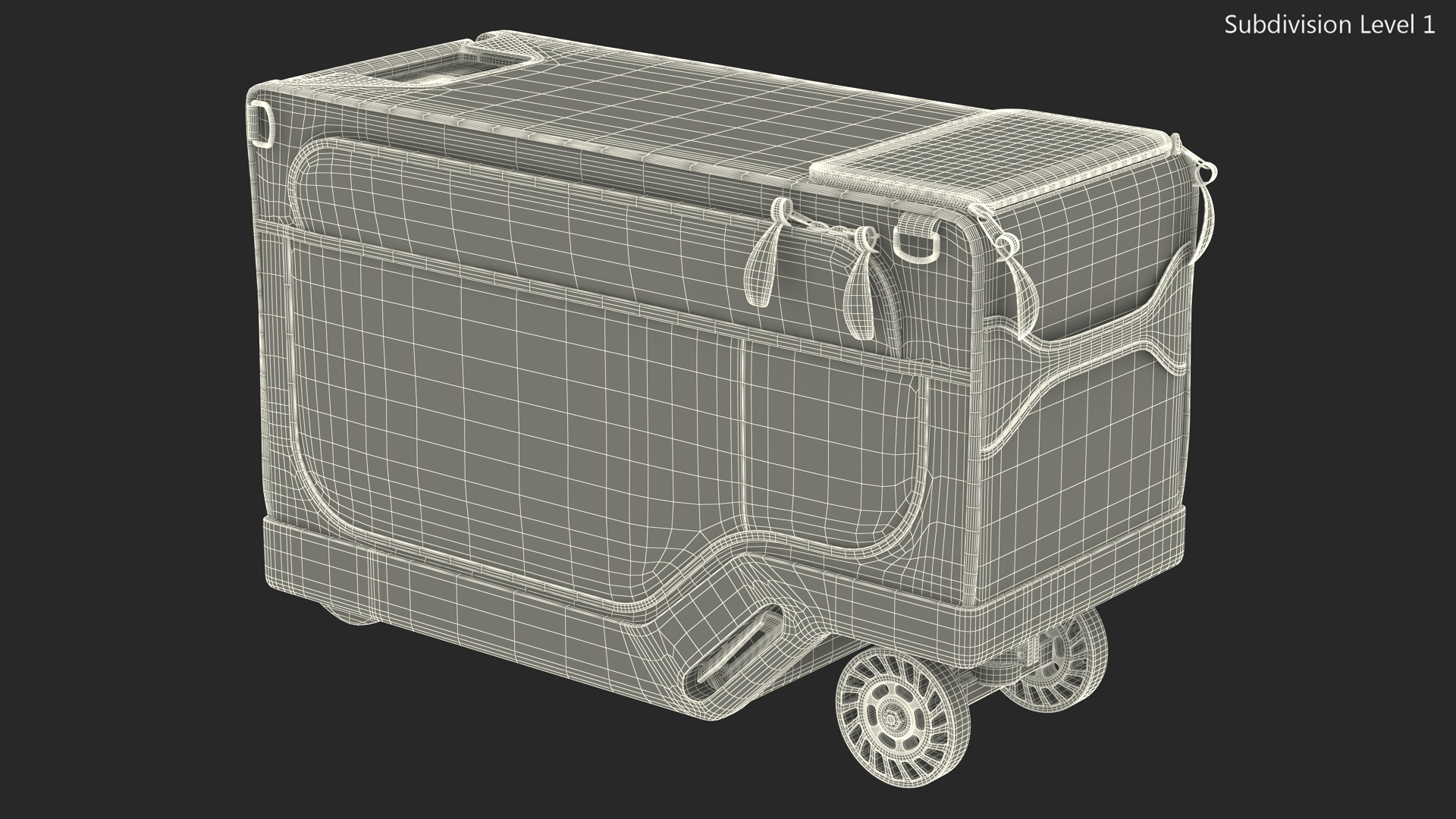 3D Motorized Rideable Carry on Luggage Rigged for Maya