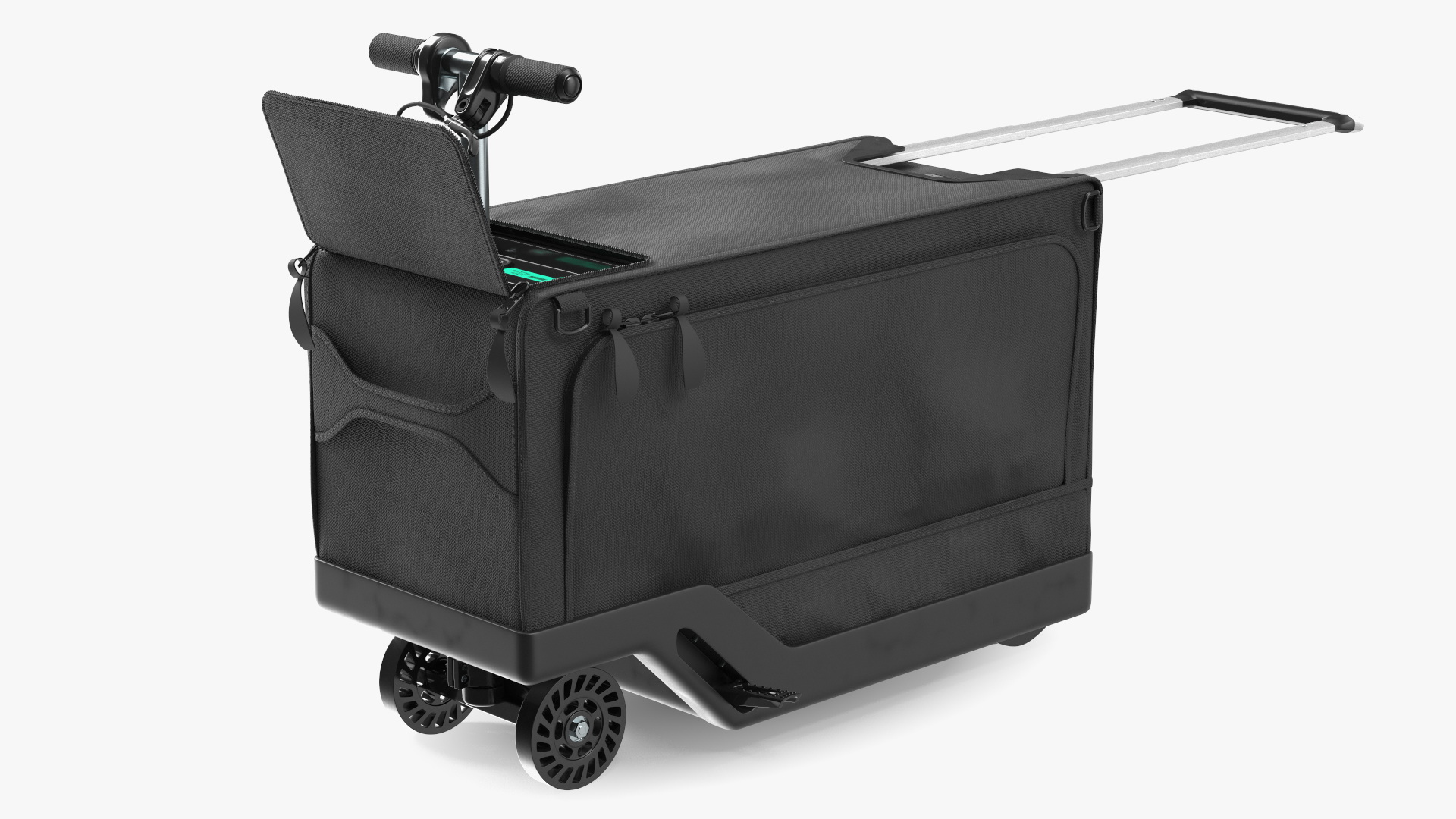 3D Motorized Rideable Carry on Luggage Rigged for Maya