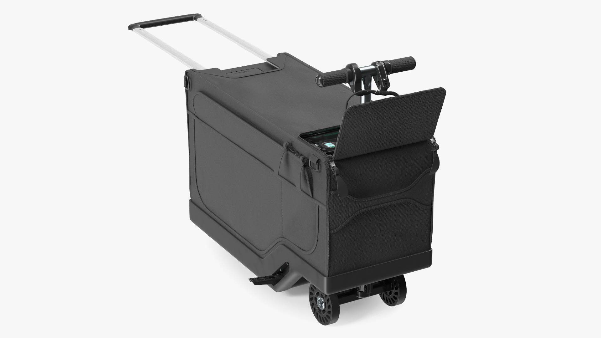 3D Motorized Rideable Carry on Luggage Rigged for Maya