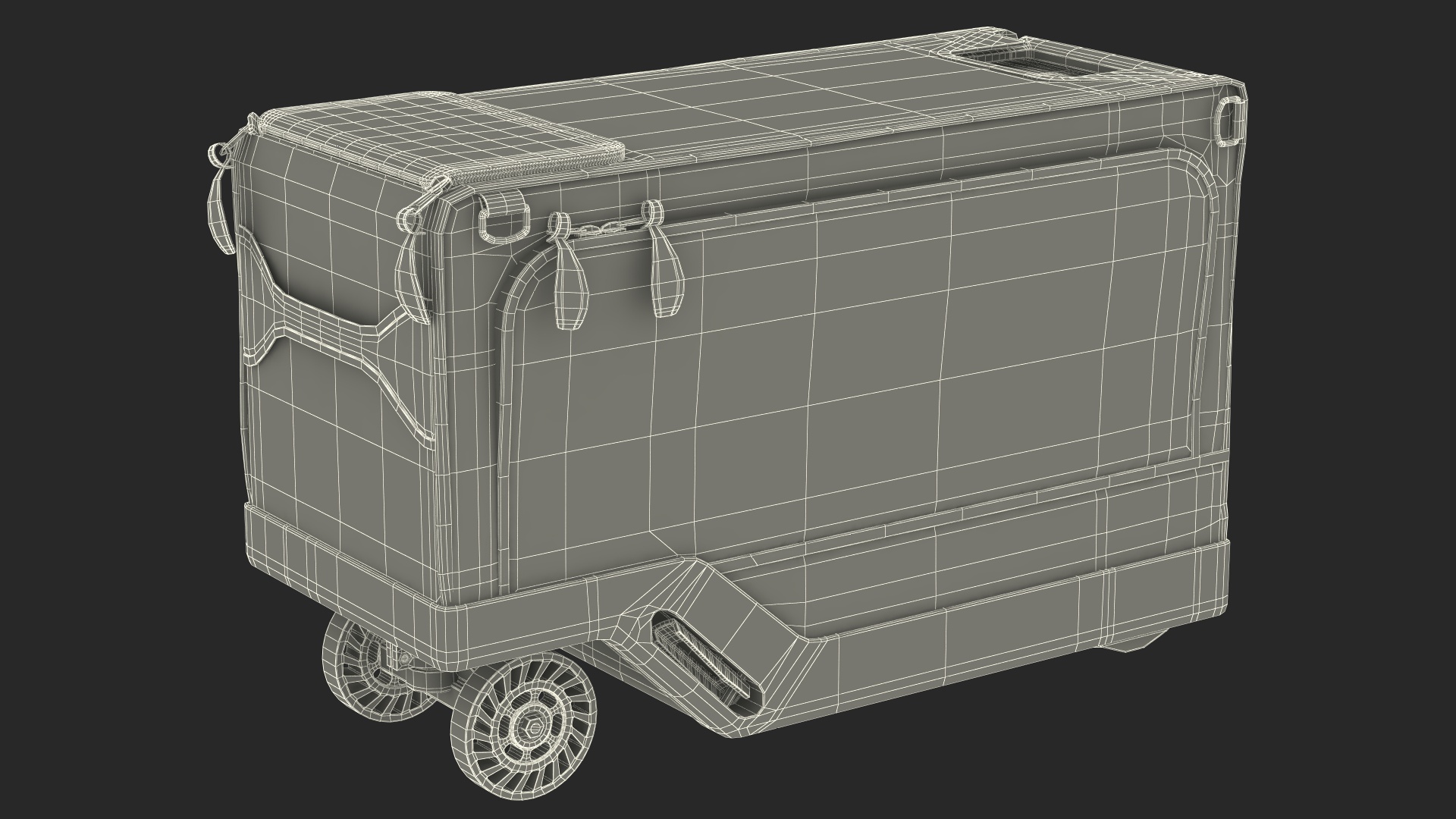 3D Motorized Rideable Carry on Luggage Rigged for Maya