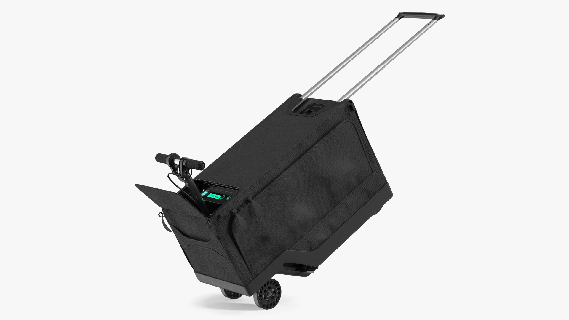 3D Motorized Rideable Carry on Luggage Rigged for Maya