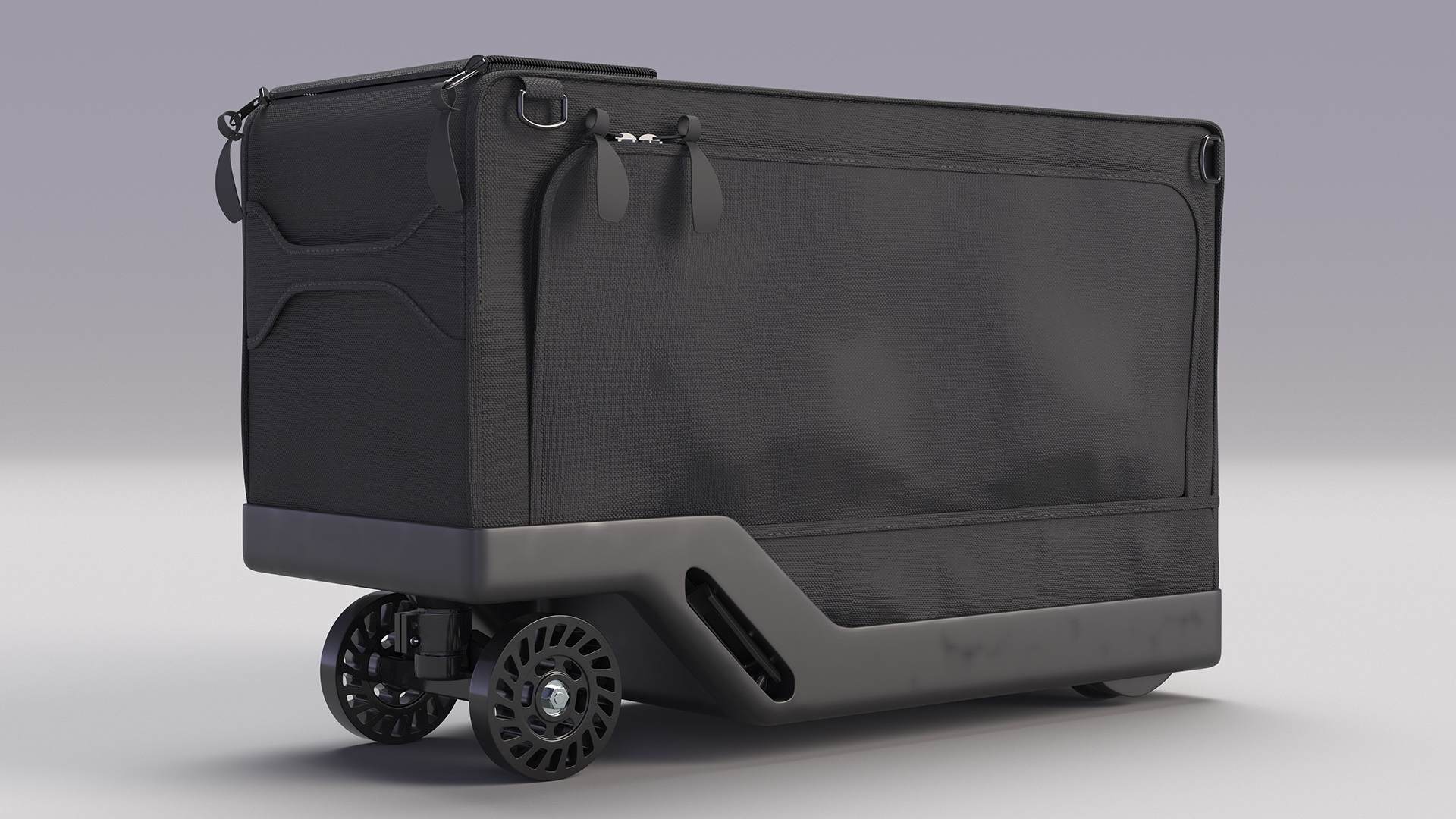 3D Motorized Rideable Carry on Luggage Rigged for Maya