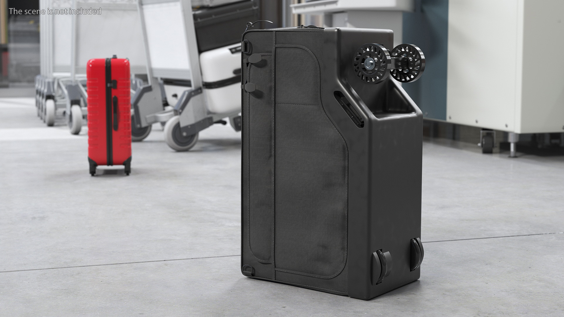 3D Motorized Rideable Carry on Luggage Rigged for Maya