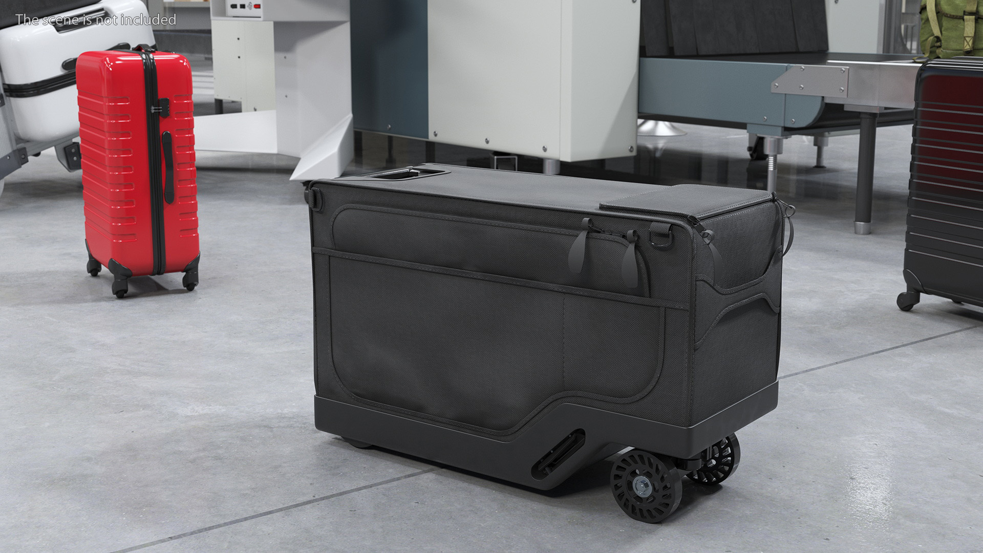 3D Motorized Rideable Carry on Luggage Rigged for Maya