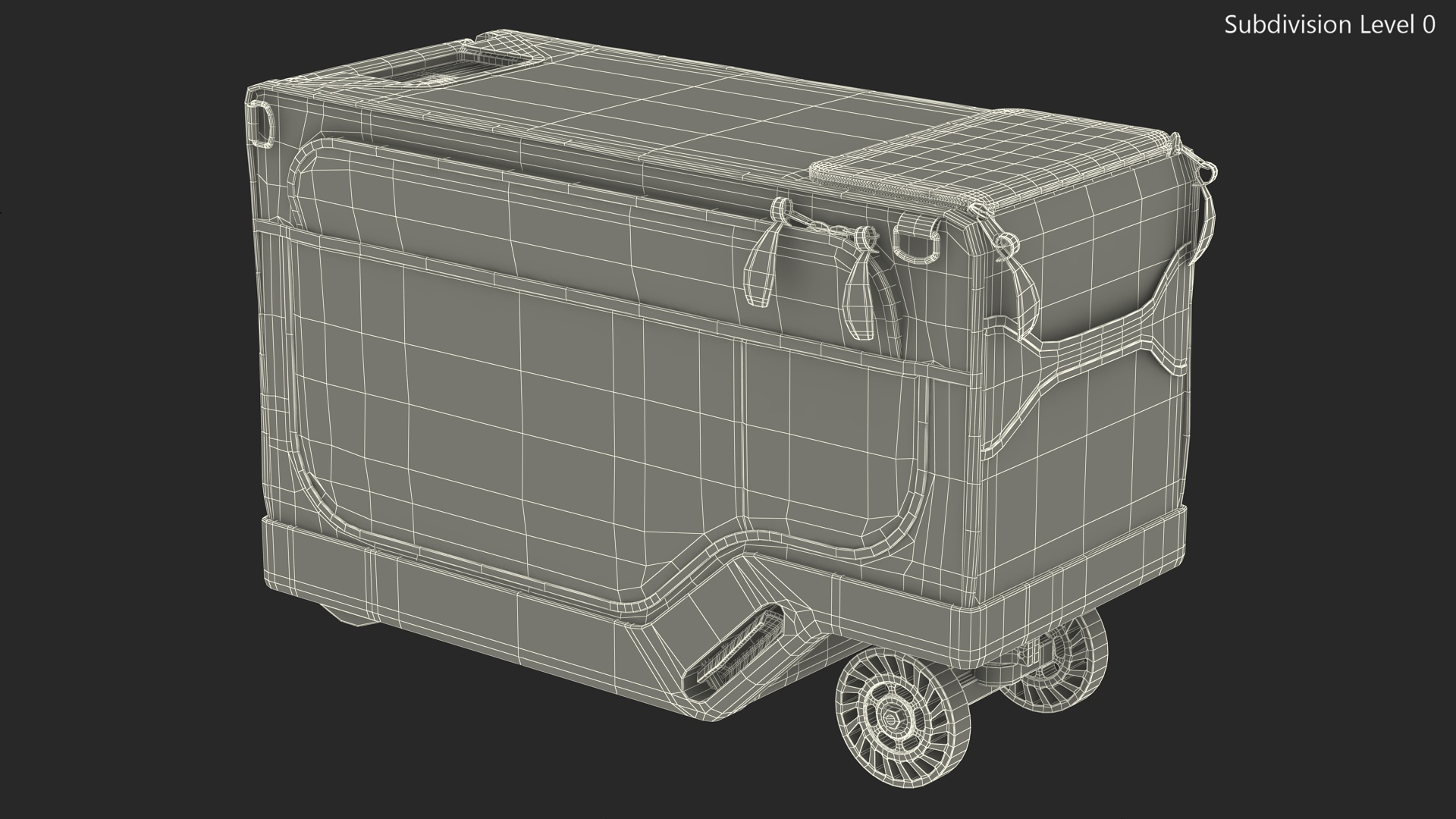 3D Motorized Rideable Carry on Luggage Rigged for Maya