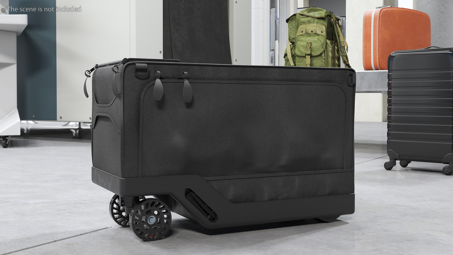 3D Motorized Rideable Carry on Luggage Rigged for Maya