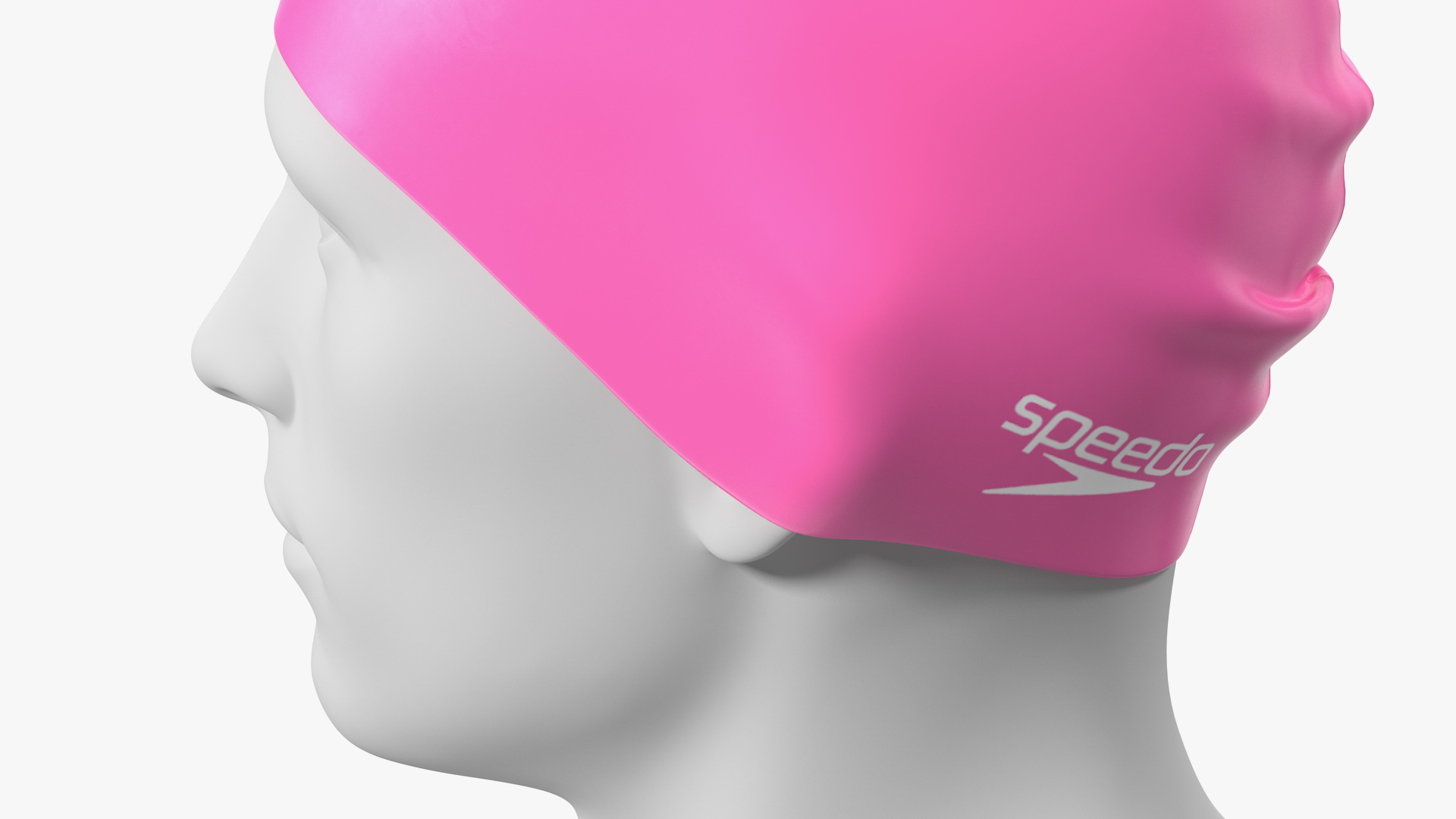 3D Speedo Pink Swim Cap on Mannequin model