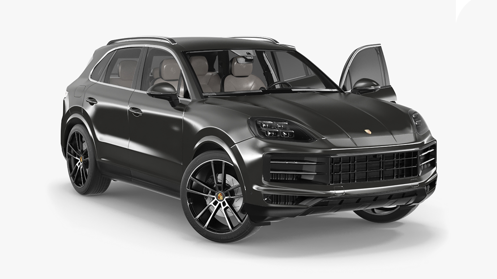 3D model 2024 Porsche Cayenne E-Hybrid Gray Rigged for Cinema 4D