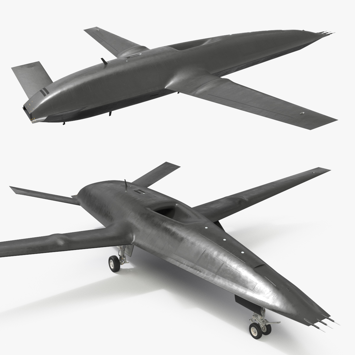 Military Tanker UAV Rigged 3D model preview