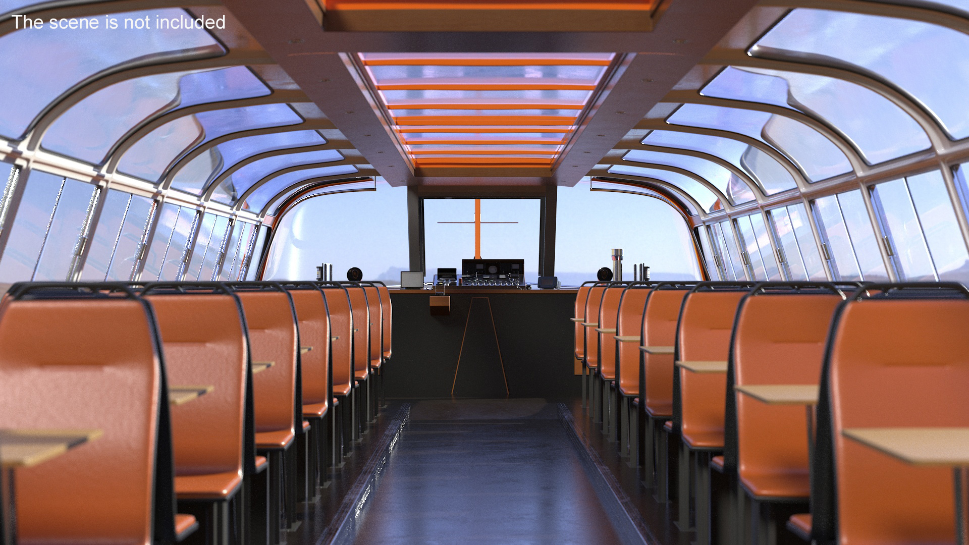 3D model Pleasure Boat Glass Top Orange