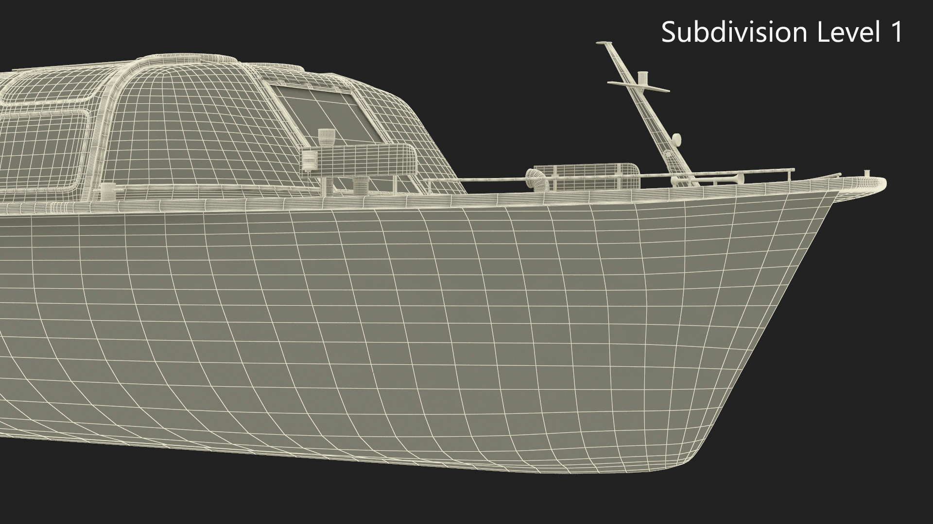 3D model Pleasure Boat Glass Top Orange