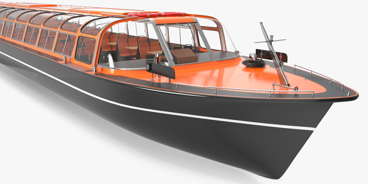 3D model Pleasure Boat Glass Top Orange