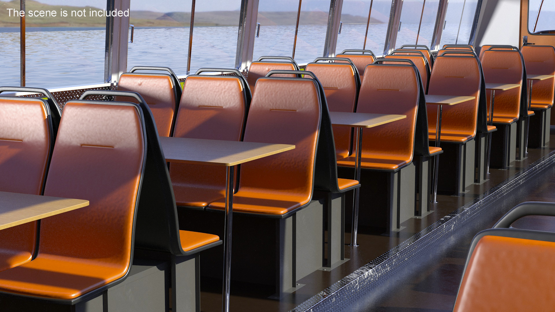 3D model Pleasure Boat Glass Top Orange