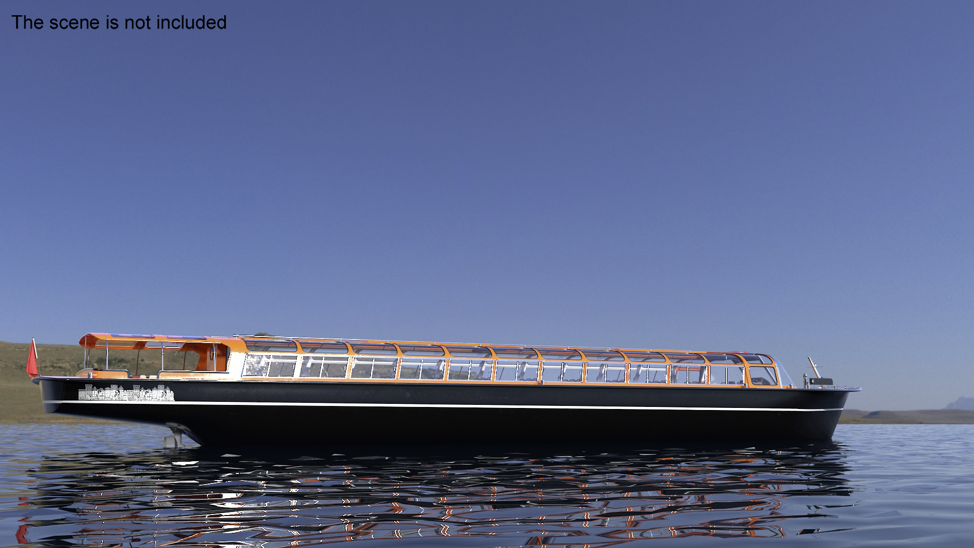 3D model Pleasure Boat Glass Top Orange