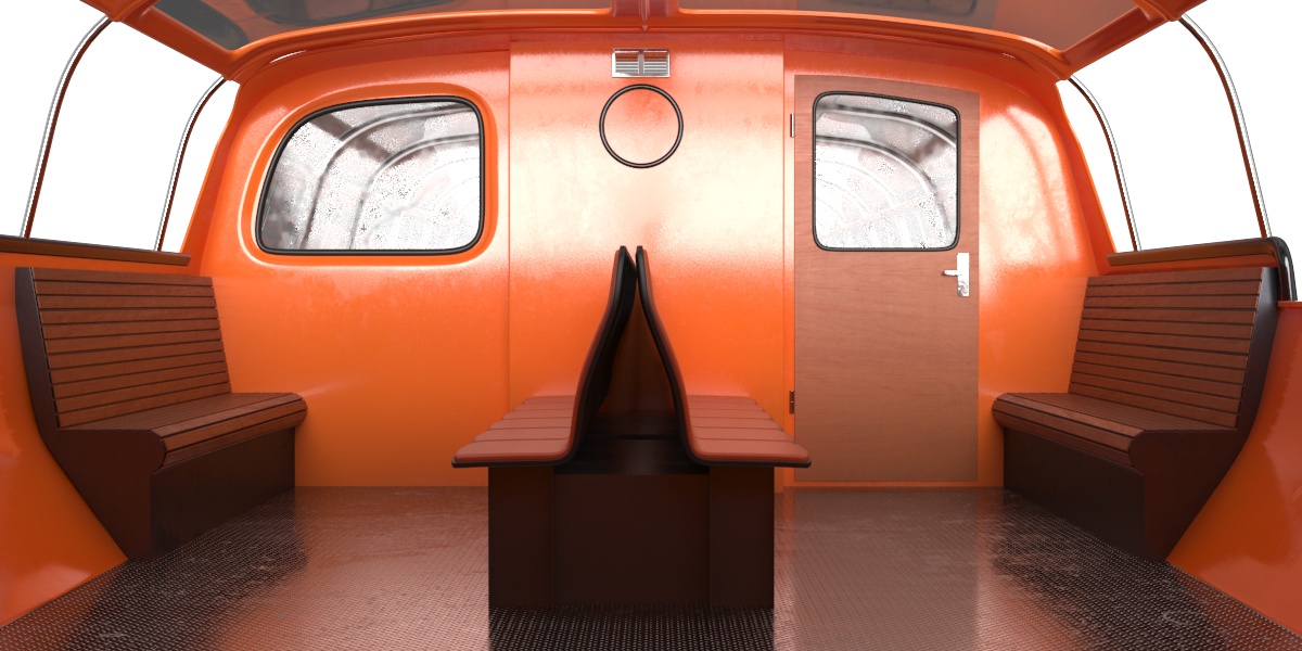 3D model Pleasure Boat Glass Top Orange