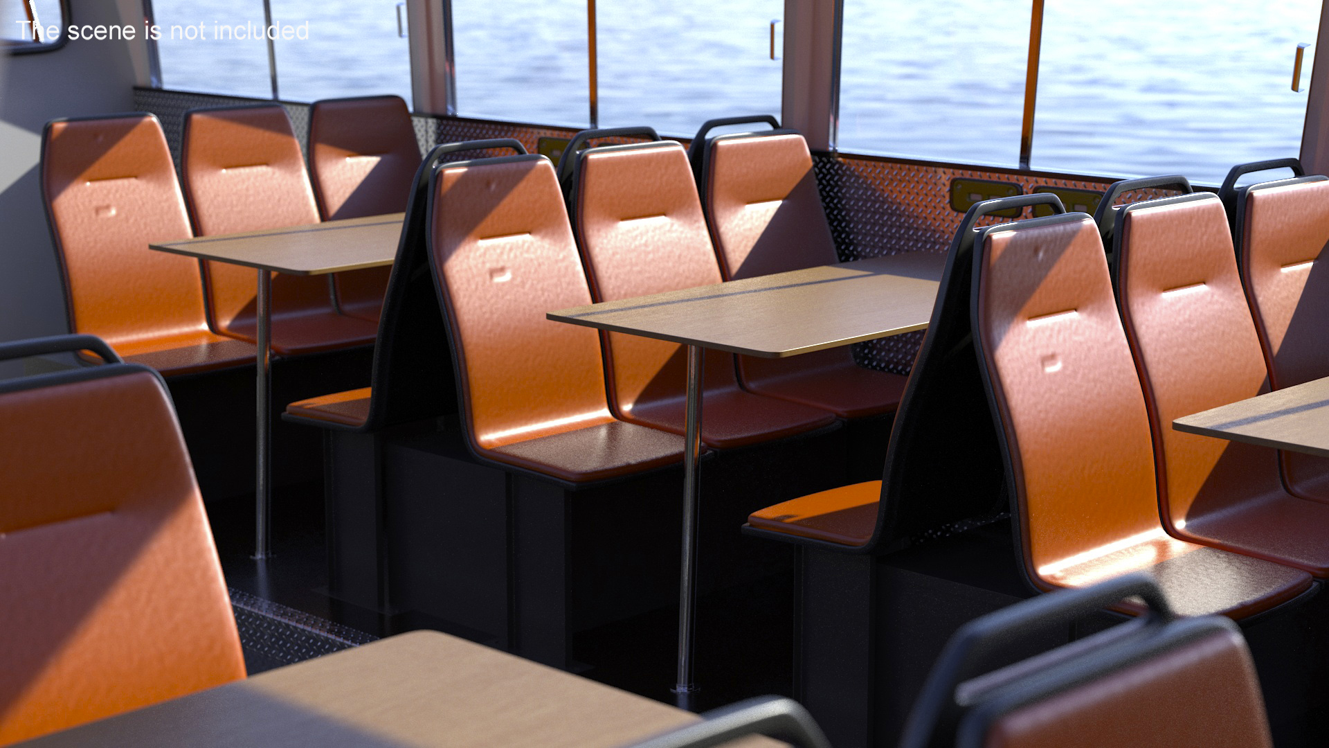 3D model Pleasure Boat Glass Top Orange